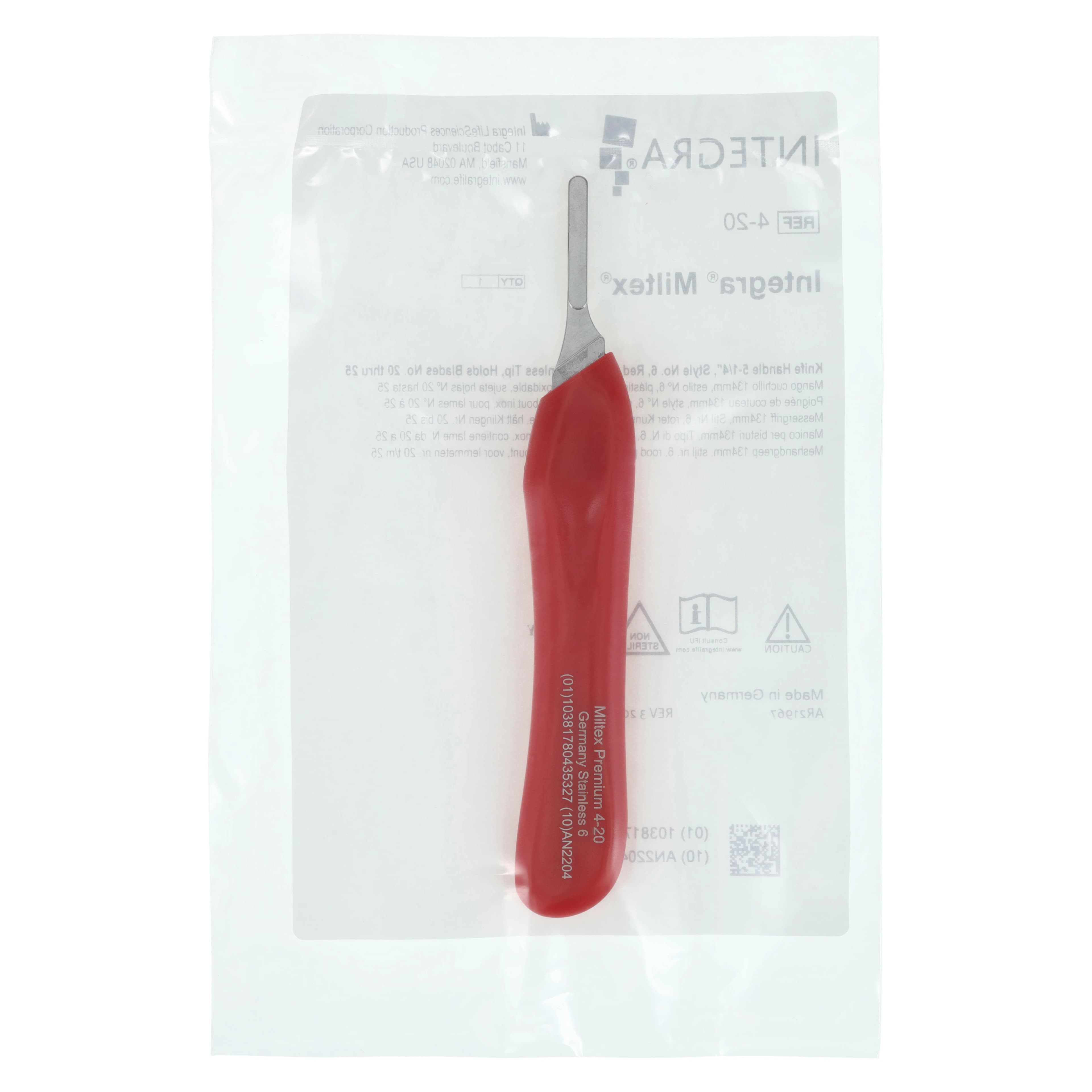 Miltex Scalpel Handle No. 6, Red Plastic, 1/Pkg thumbnail 2