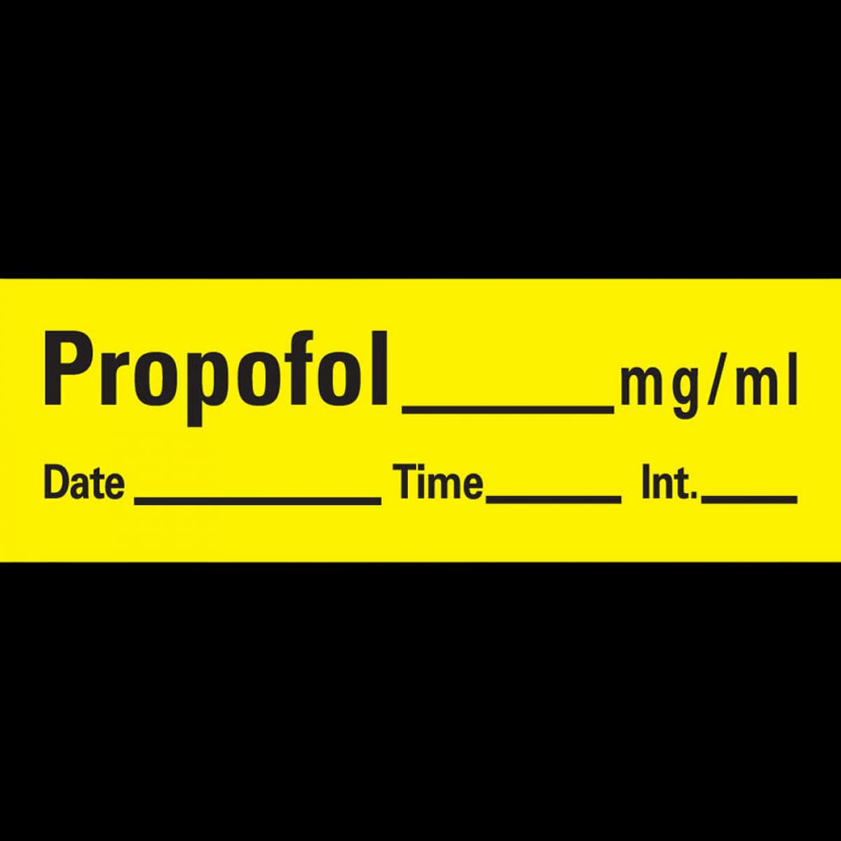 Label Yellow for Propofol Syringe, 1.5" x 0.5", 1/Roll - Label Yellow f/Propof Syringe - Image 1