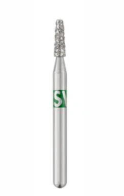 SS White Piranha Diamond Bur 845-014C, FG, Coarse, Flat End Taper, Single-Use, 25/Pk - Piranha Diamond 845-014C 25/Pk - Image 1