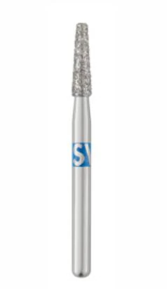 SS White Piranha Single-Use Diamond Bur, FG, Medium Grit, Flat End Taper, #846-018M, 25/Pk - Piranha Diamond 846-018M 25/Pk - Image 1