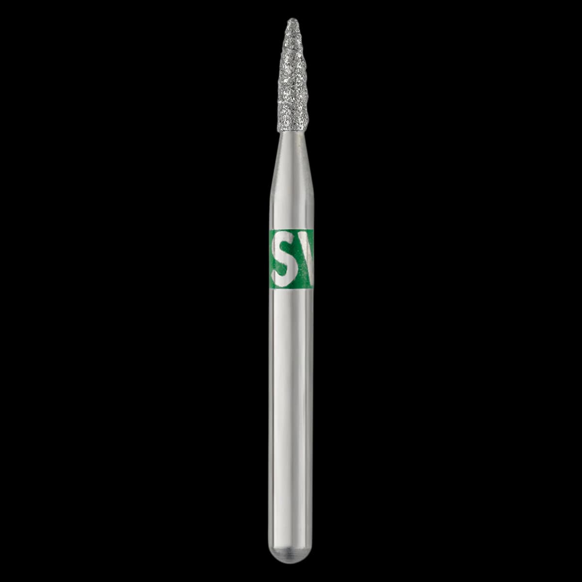 SS White Piranha Single-Use Diamond Bur, Coarse Grit, Flame Shape, FG, #860-012C, 25/Pk - Piranha Diamond 860-012C 25/Pk - Image 1