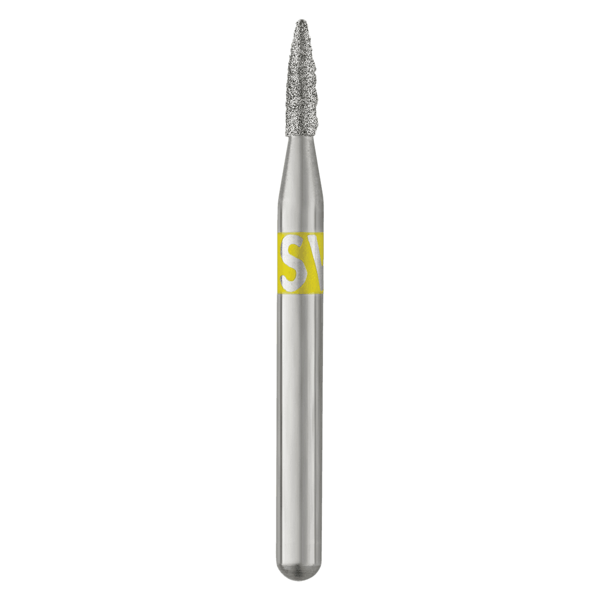 SS White Piranha Single-Use Diamond Bur, Friction Grip, Flame Shape, Very Fine Grit, #860-012VF, 25/Pk - Piranha Diamond 860-012VF 25/Pk - Image 1