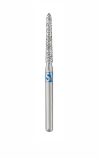 SS White Piranha Diamond Bur 879K-016M, Friction Grip, Medium Grit, Curettage, Single-Use, 25/Bx - Piranha Diamond 879K-016M 25/Pk - Image 1