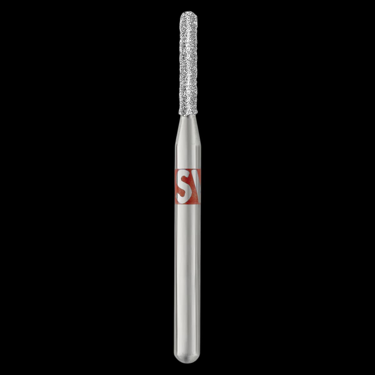 SS White Piranha Diamond Bur, Fine Grit, Round End Cylinder, Friction Grip, 25/Pk, 880-012F - Piranha Diamond 880-012F 25/Pk - Image 1