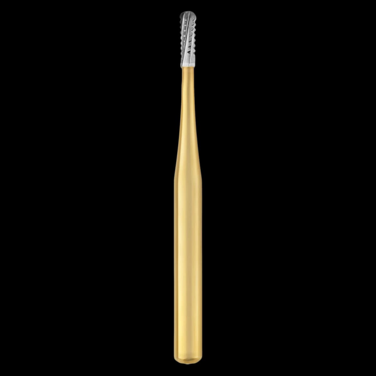 SS White Great White Gold Carbide Bur, FG, Pear, #245, Sterile, 25/Roll - GW245 Great White Gold Carbide Sterile Roll of 25 - Image 1