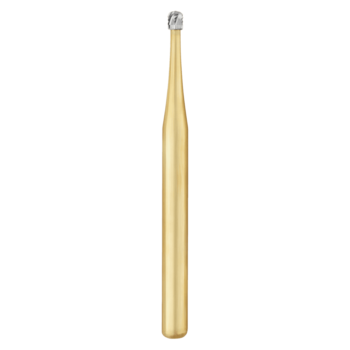 SS White Great White Gold Series Sterile Carbide Bur, Round, FG, #2 (GW2R), 25/Roll - #GW2R Sterile Carbide Bur Round FG Roll of 25 - Image 1
