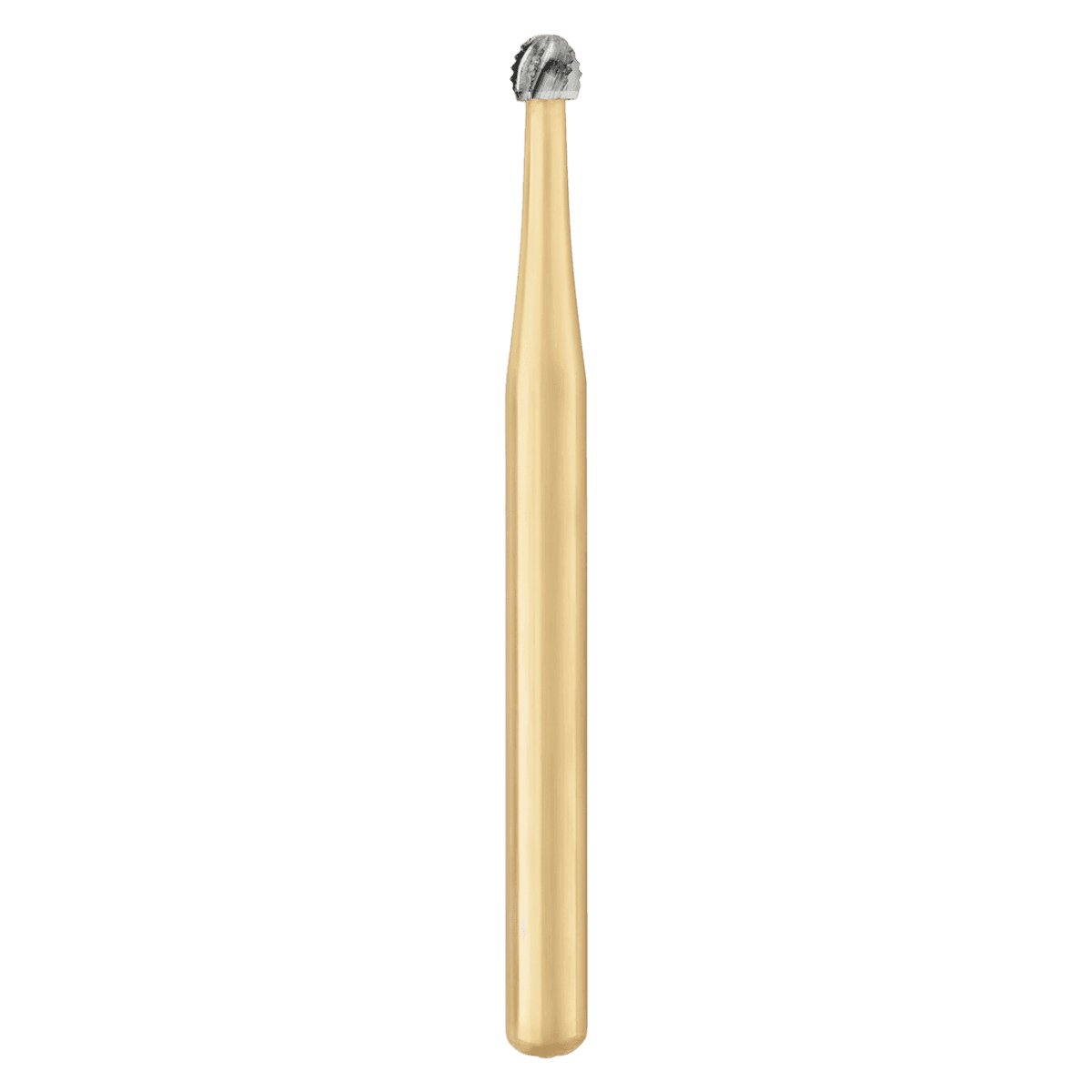 SS White Great White Gold Carbide Bur, Round, #4, Friction Grip, Sterile, 25/Roll, GW4R - GW4 Great White Gold Round Carbide Sterile Roll of 25 - Image 1