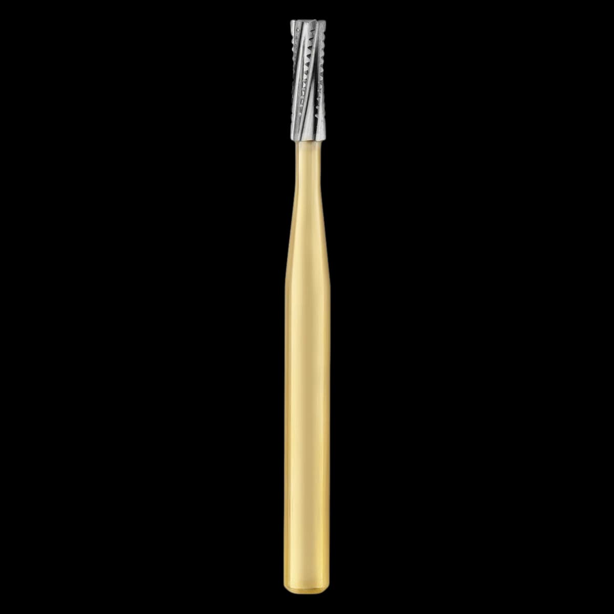SS White Great White Gold Carbide Bur, FG Straight Fissure, #558, Sterile, 25/Roll - GW558 Great White Gold Carbide Sterile Roll of 25 - Image 1