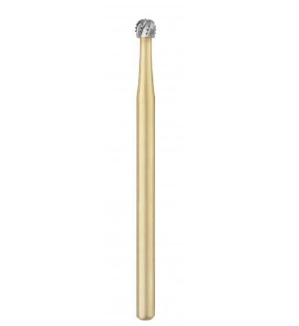 SS White Great White Gold Series Carbide Bur, Round, FG Long, #6SL, Sterile, 25/Roll - GWSL 6 Great White Gold Round Carbide Sterile Roll of 25 - Image 1