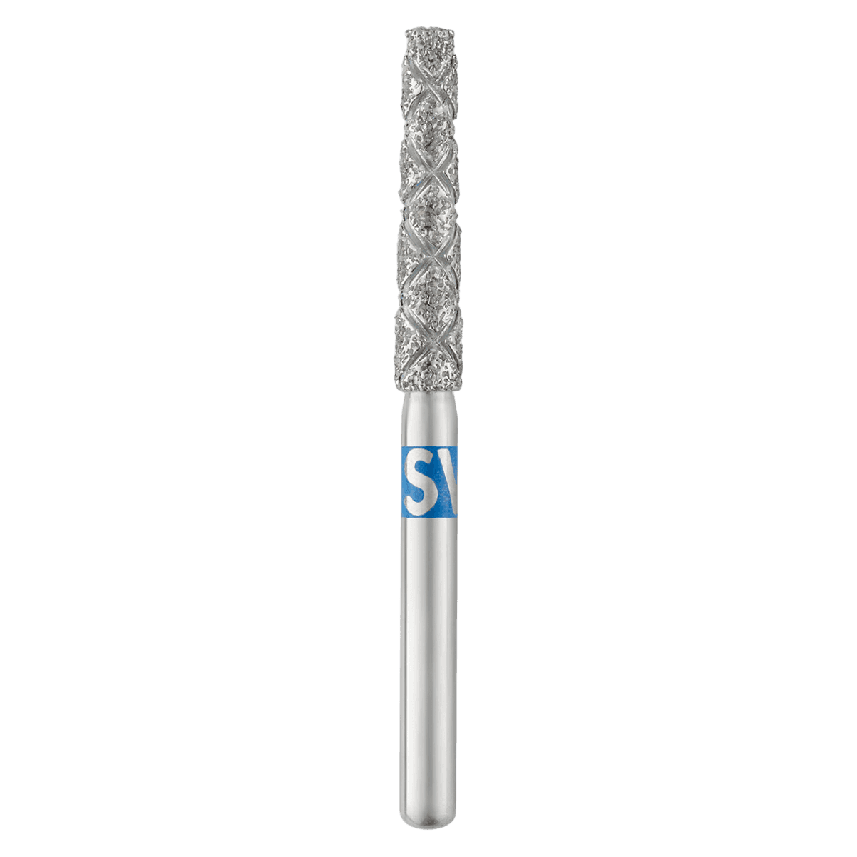 Piranha® 2X Single Patient Use Turbo Double Action Diamond Bur, FG, Medium, Flat End Taper, Blue Ring, #848-020-2X, 2.0 mm Head Diameter, 10.0 mm Head Length, 5/Pkg - Piranha® 2X Single Patient Use Turbo Double Action Diamond Burs – FG, Medium, Blue, 5/Pkg - Cone Flat End, #848-020-2X, 2.0 mm Head Diameter, 10.0 mm Head Length - Image 1