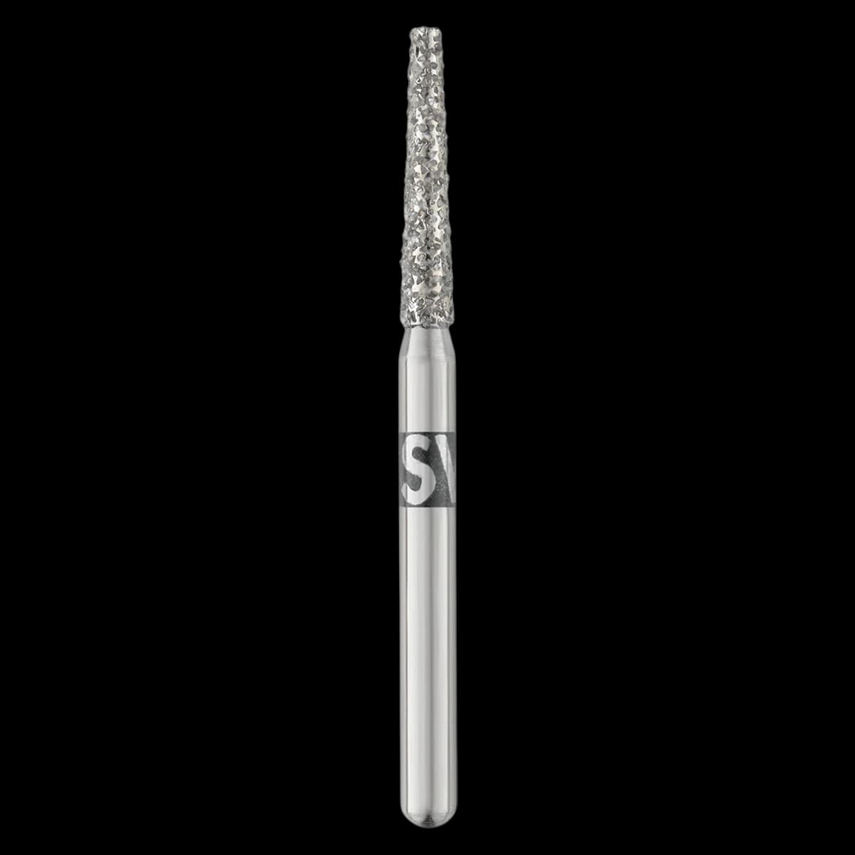 Piranha Diamond Single-Use Burs, FG, Flat End Taper, #847-016SC, 1.6 mm, Super Coarse, Black, 25/Pk - Piranha Diamond Single-Use Burs, FG, Flat End Taper, # 847-016, 1.6 mm, Super Coarse, Black, 25/Pk - Image 1