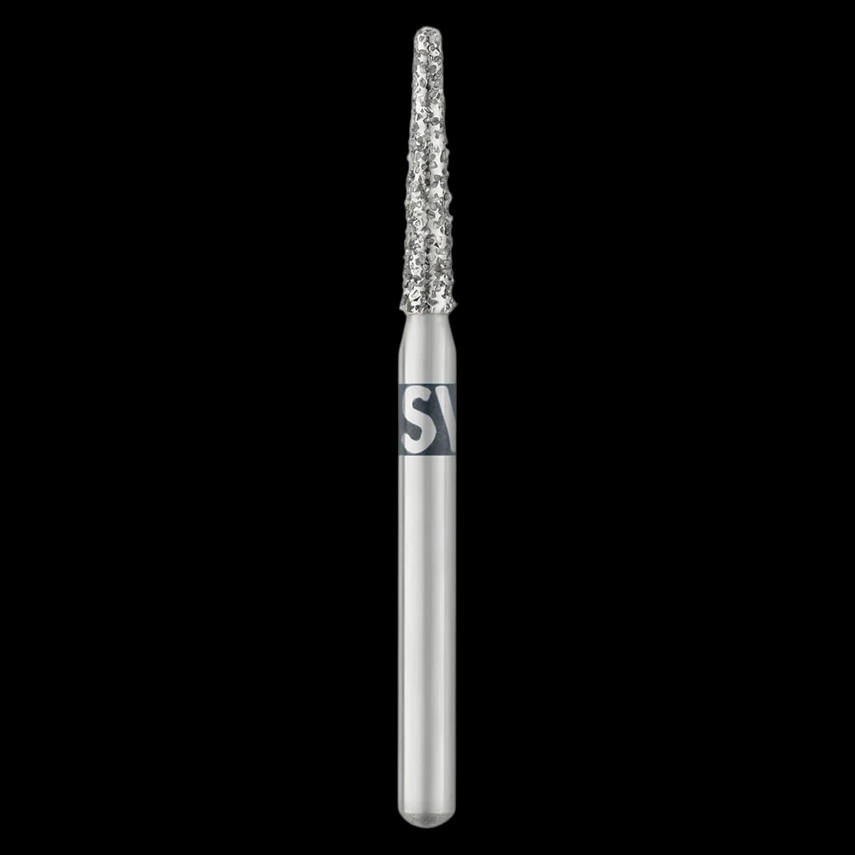 Piranha Diamond Single-Use Burs, FG, Round End Taper, #856-016SC, 1.6 mm, Super Coarse, Black, 25/Pk - Piranha Diamond Single-Use Burs, FG, Round End Taper, # 856-016, 1.6 mm, Super Coarse, Black, 25/Pk - Image 1