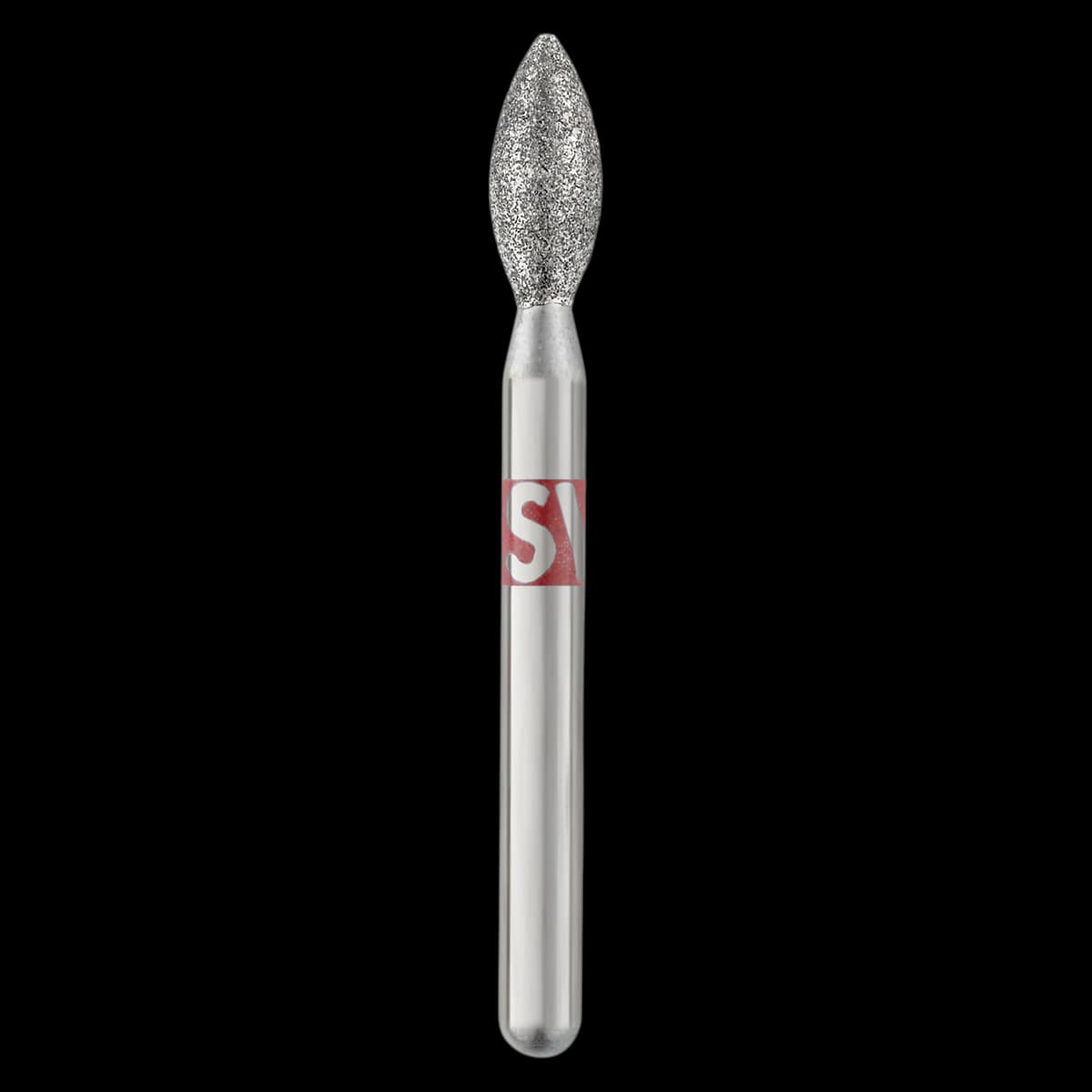 SS White Piranha Single-Use Diamond Bur, Fine Grit, Flame/Torpedo Shape, FG Friction Grip, #868-022F, 25/Box - Piranha Diamond 868-022F 25/Pk - Image 1