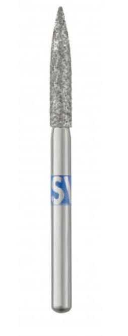 SS White Piranha Single-Use Diamond Bur, FG Friction Grip, Medium Grit, Long Flame Shape, #862L-018M, 25/Pk - Piranha Diamond 862L-018M 25/Pk - Image 1