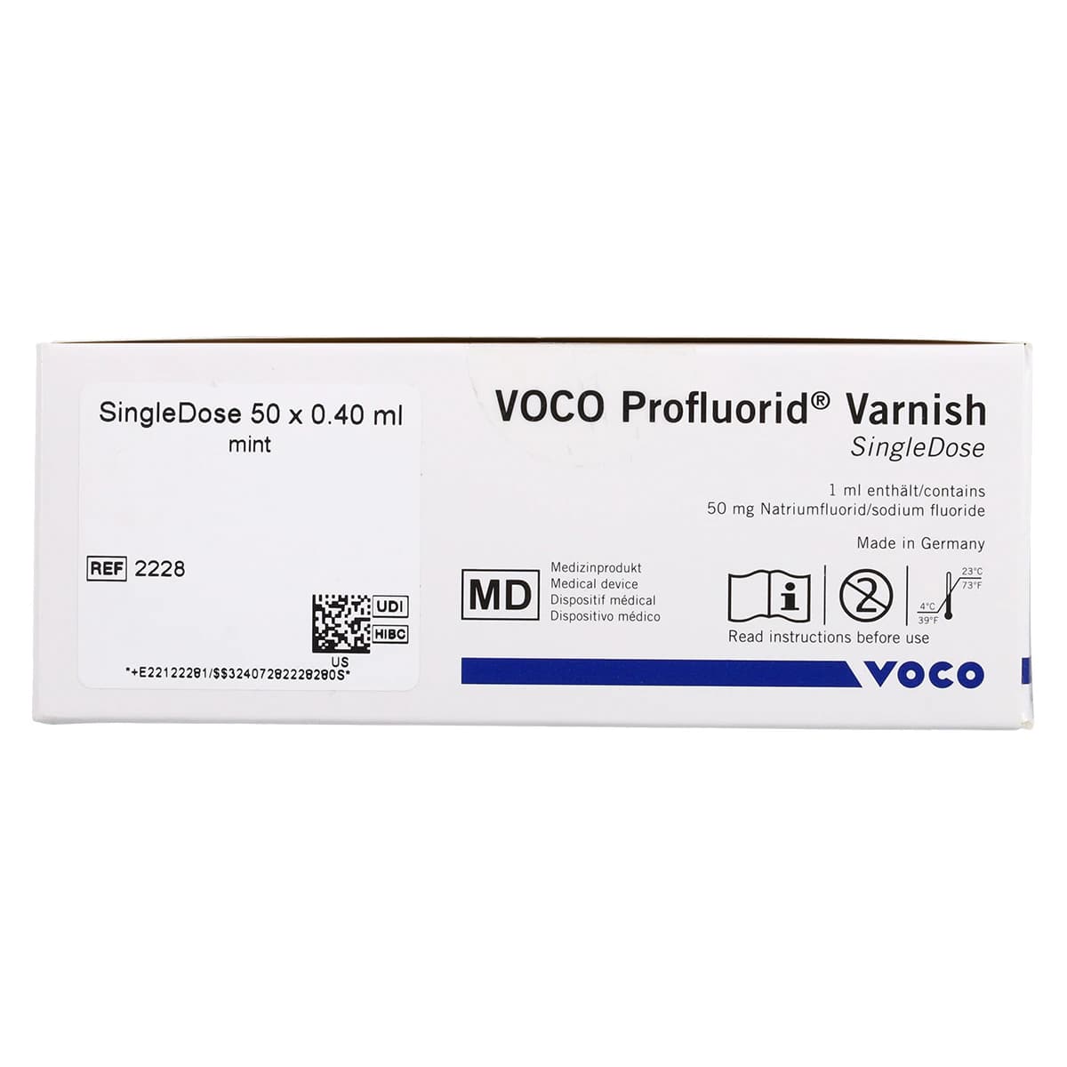 VOCO Profluorid Varnish SingleDose, 5% Sodium Fluoride, Mint, 0.40 mL, 50/Pkg, 2228 thumbnail 3