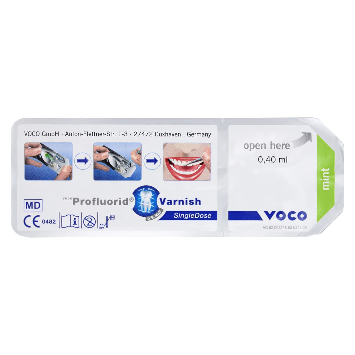 VOCO Profluorid 5% Sodium Fluoride Varnish, Single Dose, Mint, 0.4 mL, 200/Pk, 2231 thumbnail 2