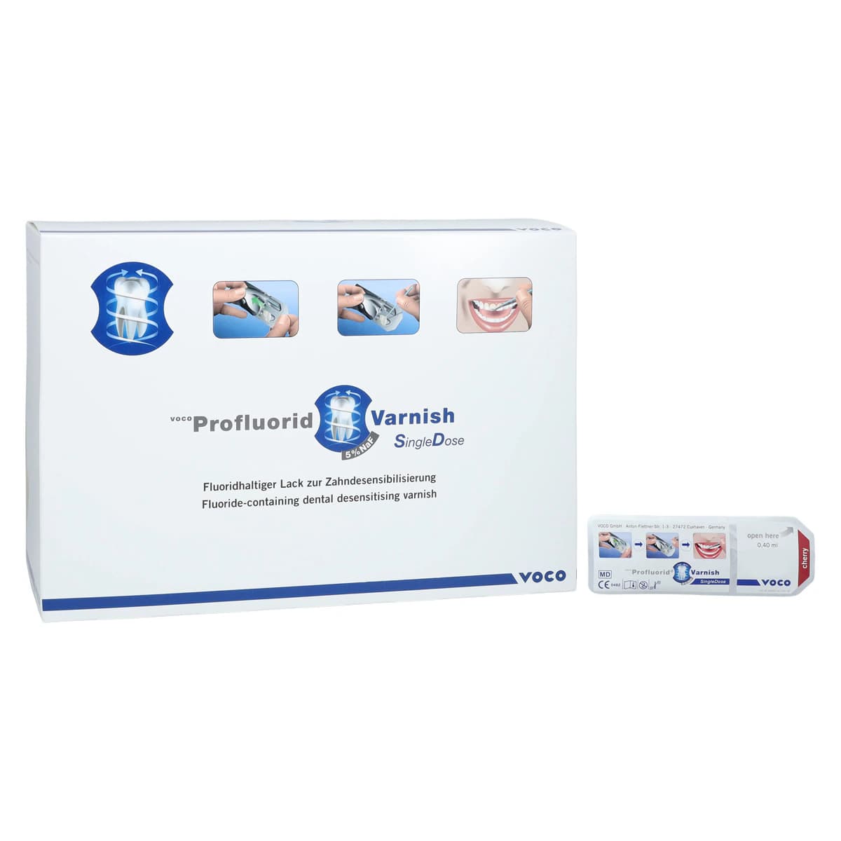 VOCO Profluorid Varnish, 5% Sodium Fluoride, SingleDose Cherry, 0.4 mL, 200/Bx thumbnail 2