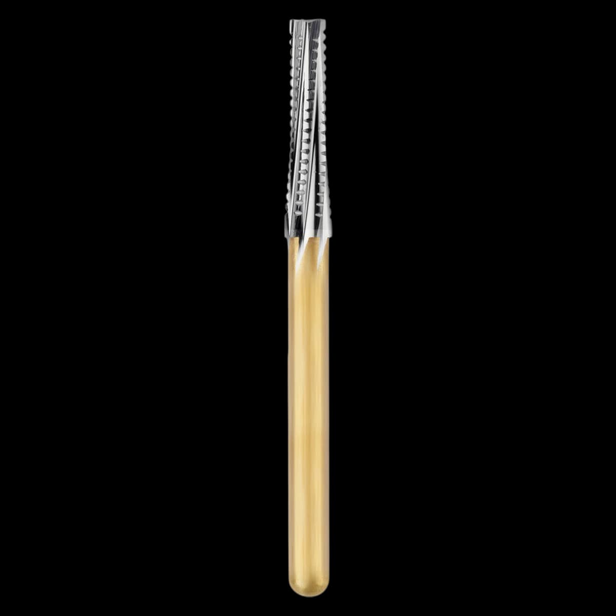SS White Great White Ultra Sterile Carbide Bur, FG, Tapered Fissure, Flat End Crosscut, #847-018, 1.8 mm Head, 25/Roll - 847-018 Great White ULTRA STERILE Roll of 25 - Image 1