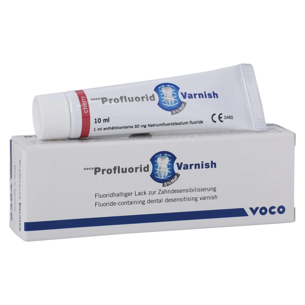 VOCO Profluorid 5% Sodium Fluoride Varnish, 10 ml Tube, Cherry Flavor, 1267 - Profluorid Varnish 10ml Tube Cherry - Image 1