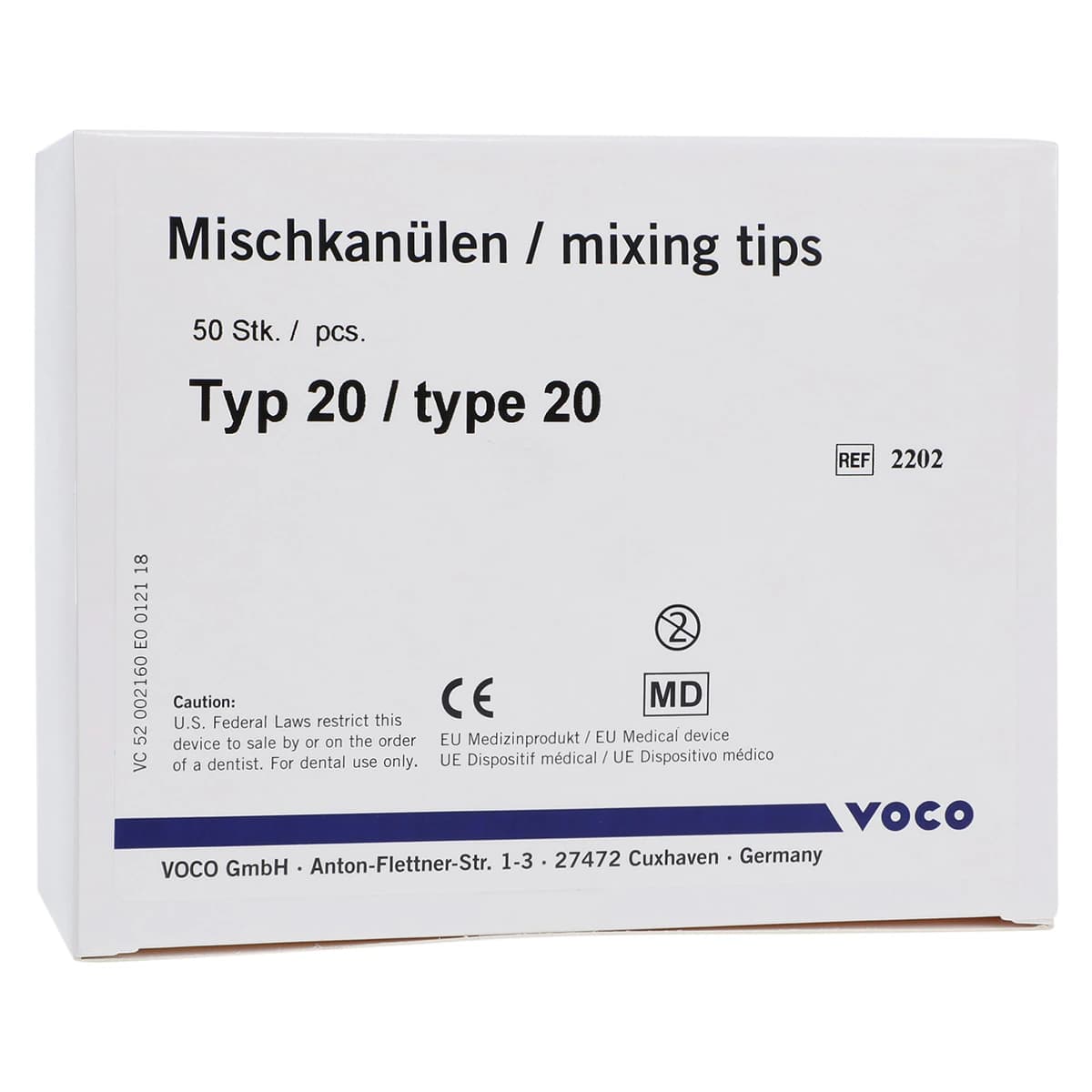 Voco Mixing Tips Type 20 Blue, 50/Pk - Mixing Tips Type 20 Blue Pkg/50 - Image 1