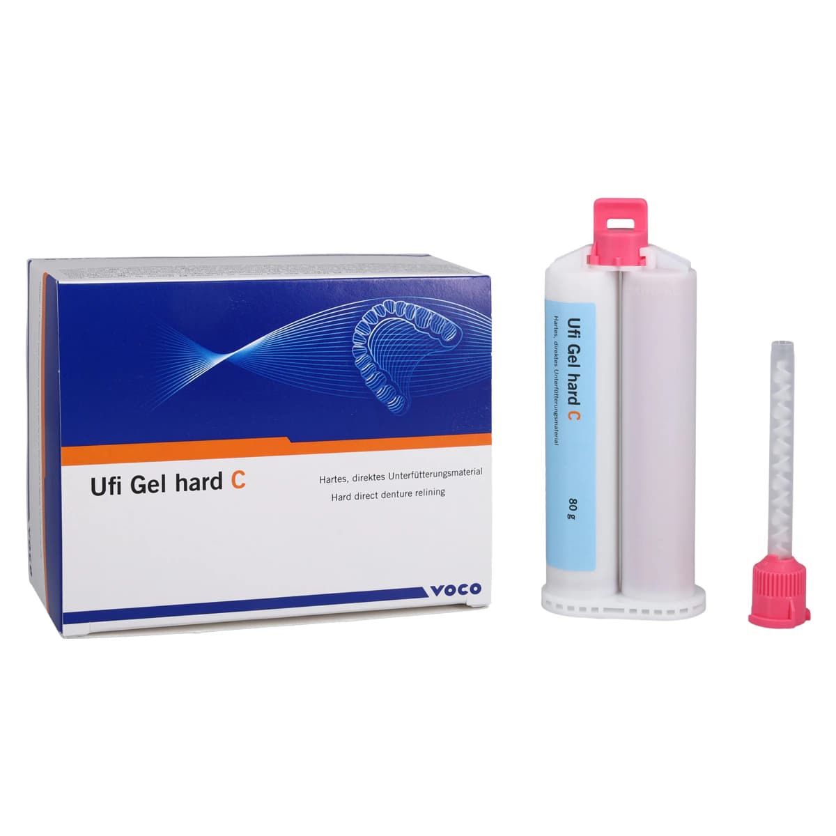 Ufi Gel hard C Denture Relining Material, 80g Refill Cartridge, 1 Cartridge + 10 Mixing Tips thumbnail 2