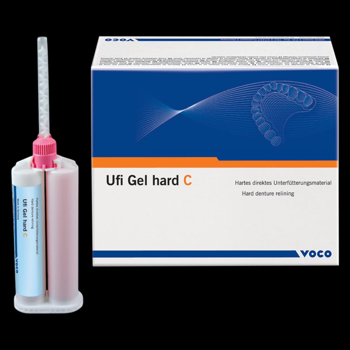 Ufi Gel hard C Denture Relining Material, 80g Refill Cartridge, 1 Cartridge + 10 Mixing Tips - Ufi Gel® hard C 80g Refill Cartridge - Image 1