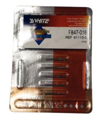 SS White Revelation Diamond Bur F847-016, Fine Grit, Flat End Cone, Friction Grip, 5/Pk - Revelation Diamond F847-016 5/Pk - Image 1