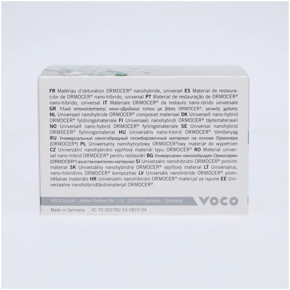 VOCO Admira Fusion Nanohybrid Ormocer Composite, Light-Cure, Capsule Refill, 0.2 g, Universal Viscosity, Shade A1, 15/Pk, 2782 thumbnail 4