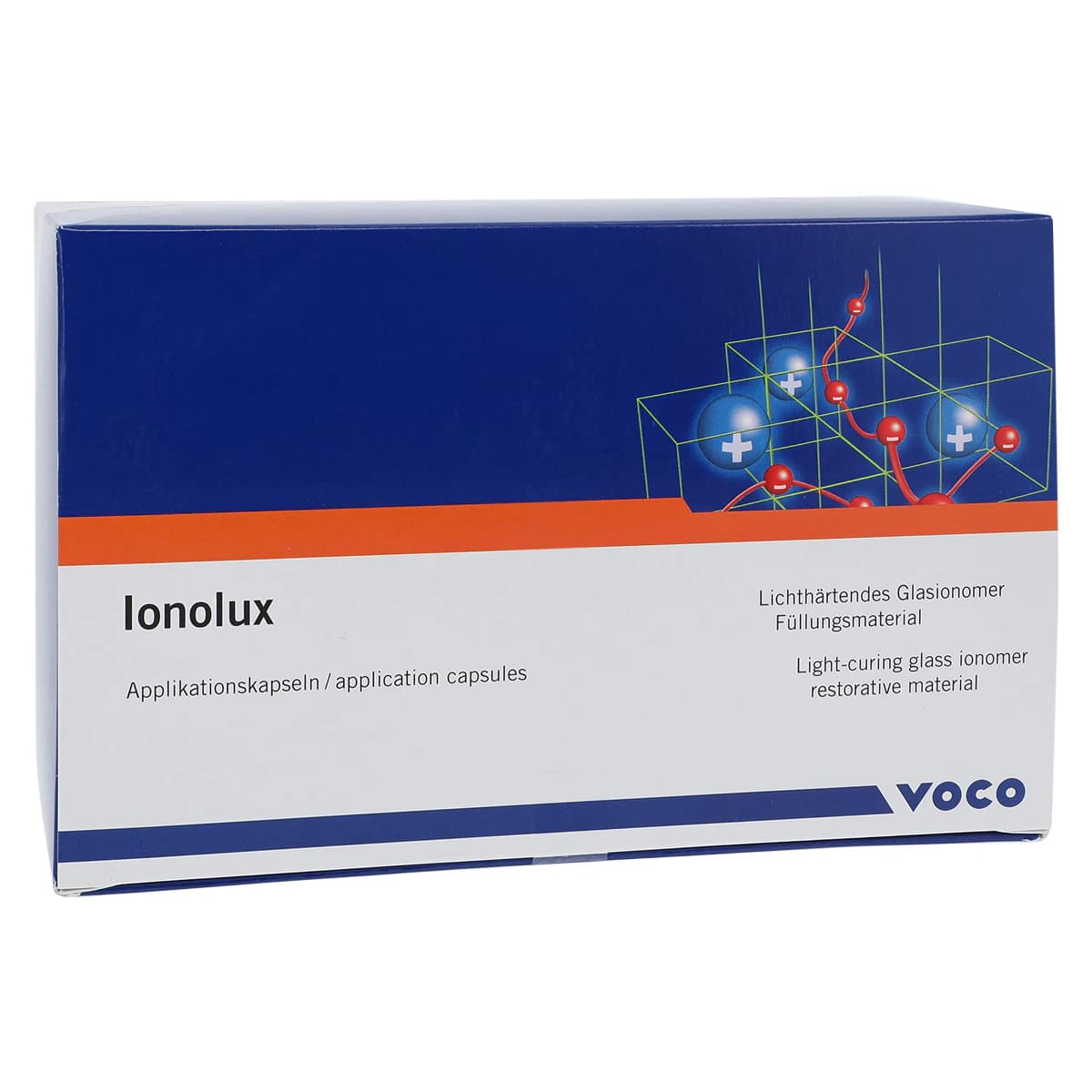 VOCO Ionolux Light-Cured Resin-Modified Glass Ionomer Restorative Intro Kit, Application Capsules 0.17 mL, 50/Pkg (A1, A2, A3) - Ionolux Application Capsule 50 Piece Kit - Image 1