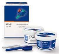 Voco V-Posil Putty Fast Vinyl Polysiloxane Impression Material, 2 x 450 mL Jars - V-Posil Putty Fast - Jar, 2 x 450 ml. Precision Impression Material. Time - Image 1