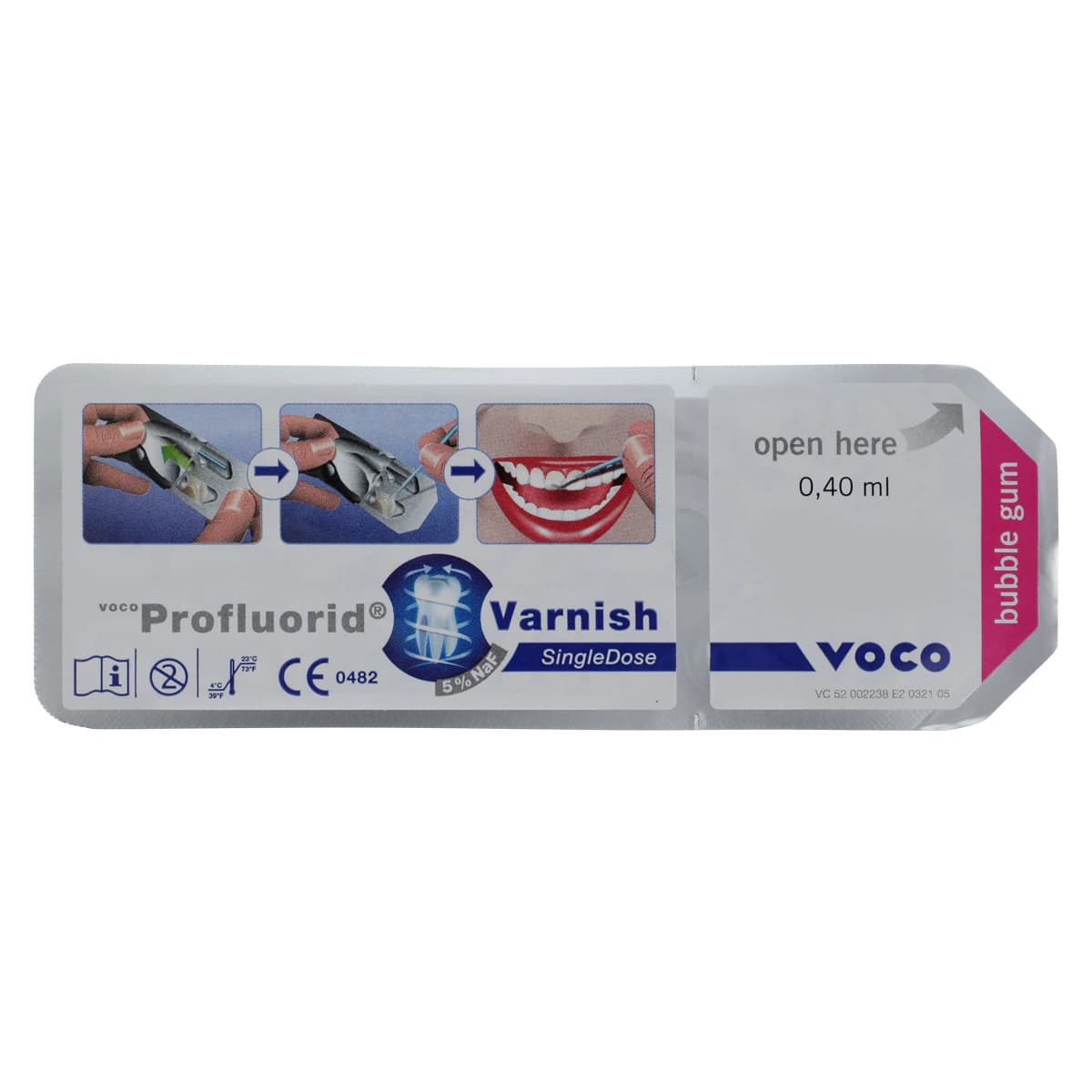VOCO Profluorid Varnish SingleDose, 5% Sodium Fluoride, Bubble Gum, 0.40 mL Unit Dose, 50/Pkg, 2238 thumbnail 2
