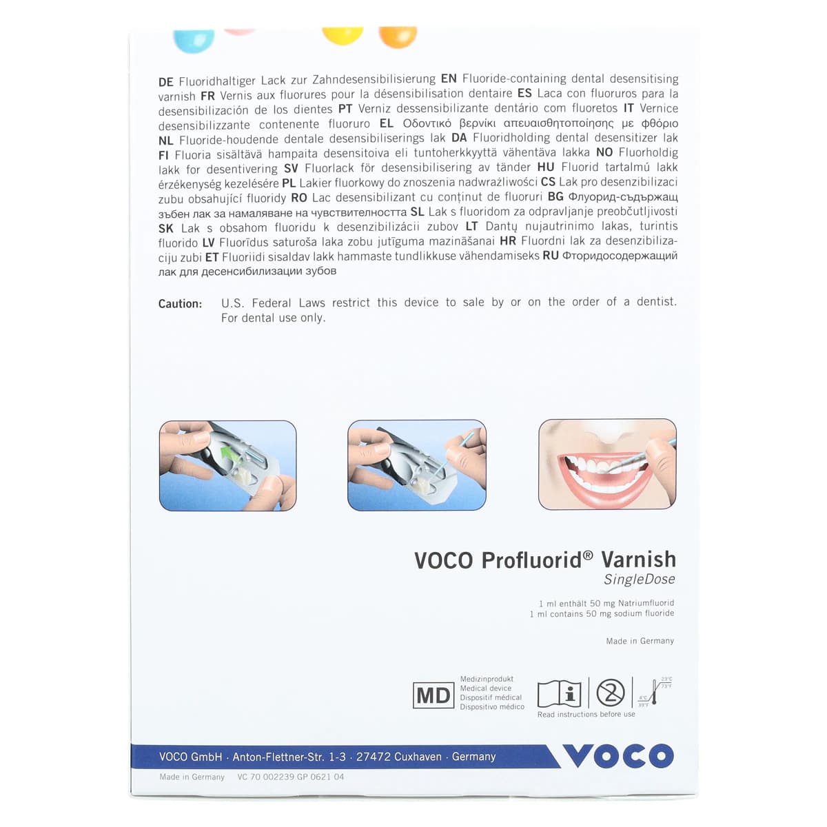 VOCO Profluorid 5% Sodium Fluoride Varnish, Single Dose, Bubble Gum, 0.4 mL, 200/Pack, 2239 thumbnail 7