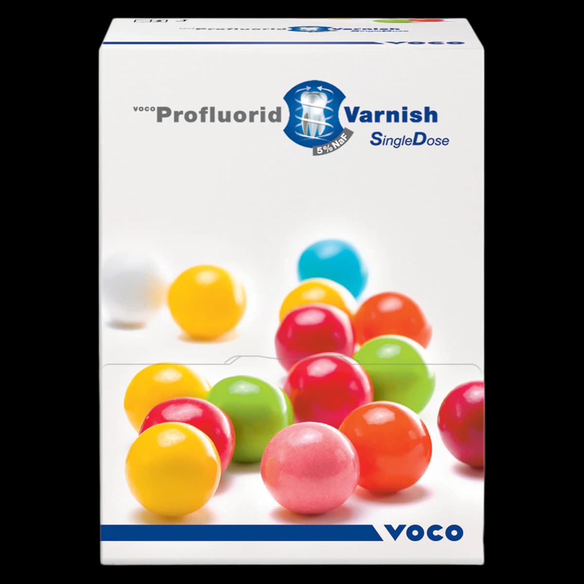 VOCO Profluorid 5% Sodium Fluoride Varnish, Single Dose, Bubble Gum, 0.4 mL, 200/Pack, 2239 - Profluorid Varnish .4ml SingleDose Bubble Gum Pack of 200 - Image 1