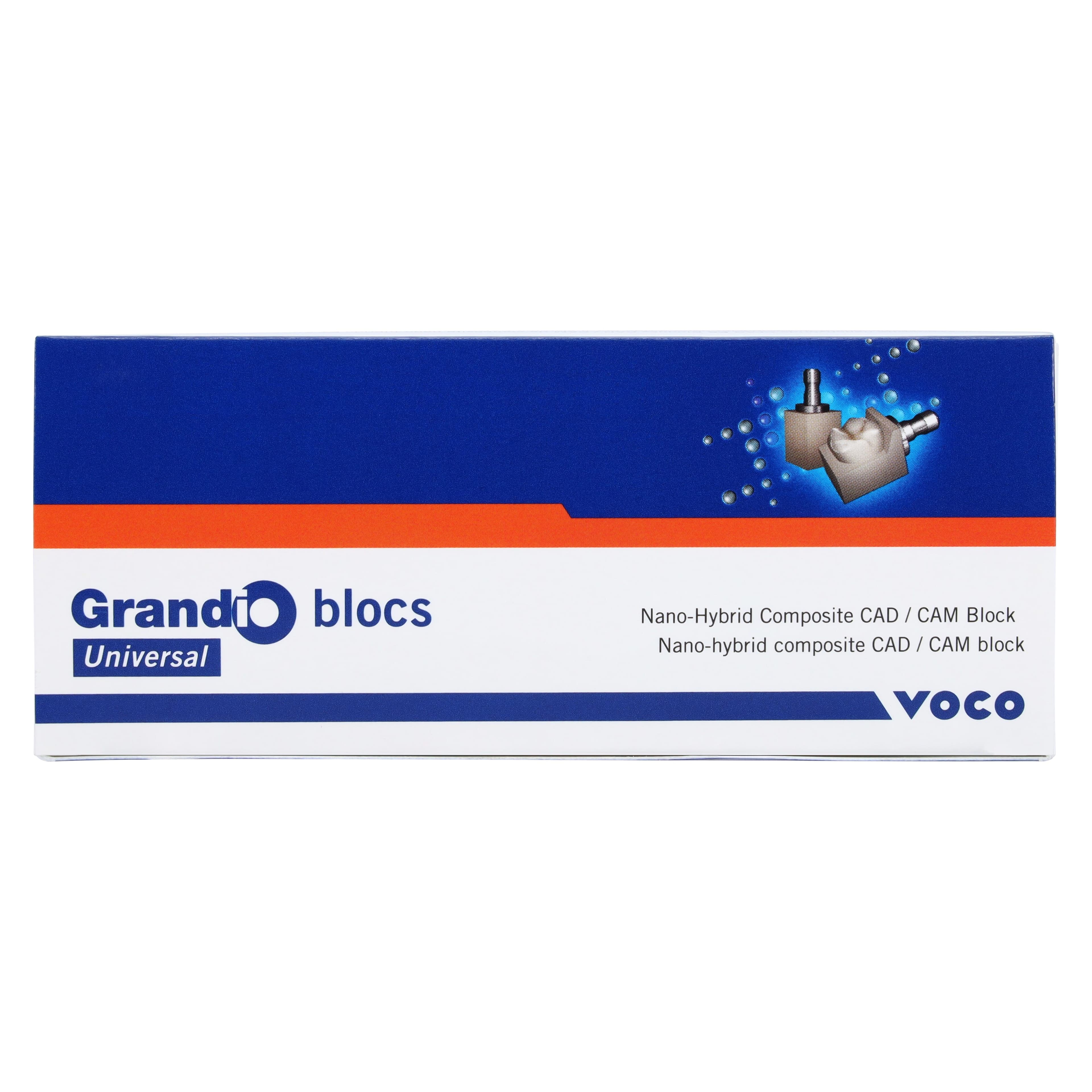 Grandio Blocs CAD/CAM Resin Nano-Ceramic Hybrid Milling Block, A3, Low Translucency, Size 14L, 5/Pk thumbnail 2