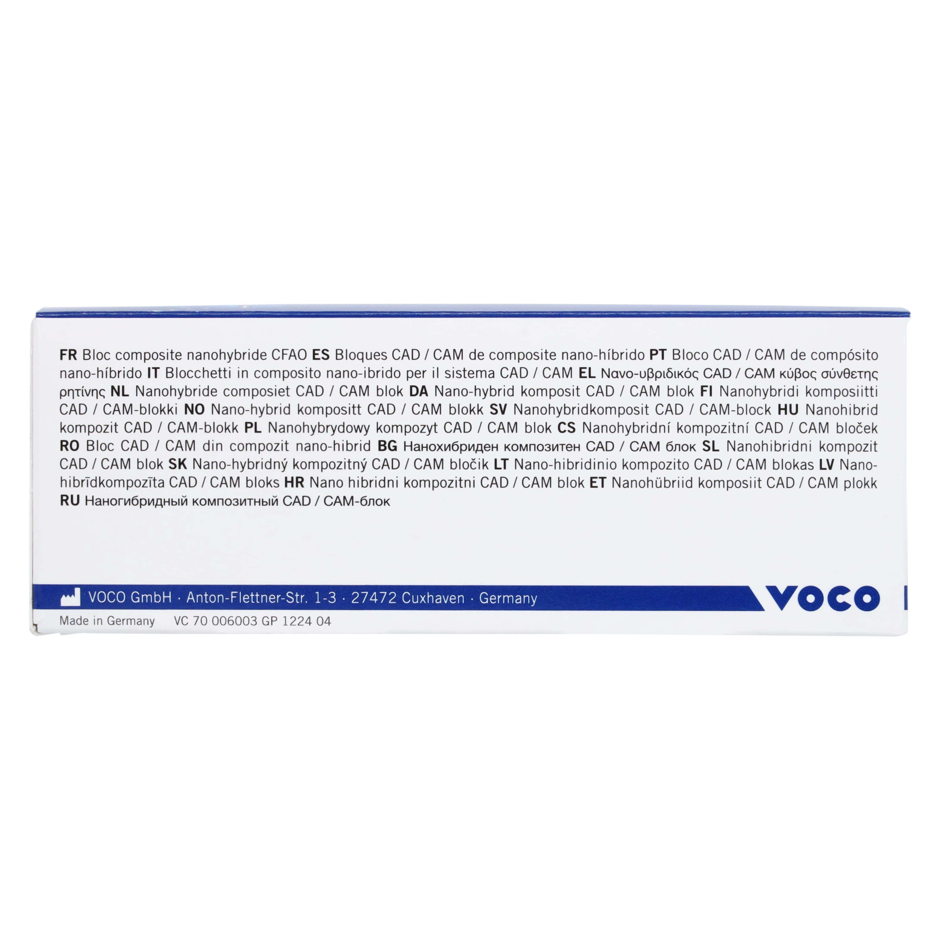 Grandio Blocs CAD/CAM Resin Nano-Ceramic Hybrid Milling Block, A3, Low Translucency, Size 14L, 5/Pk thumbnail 3