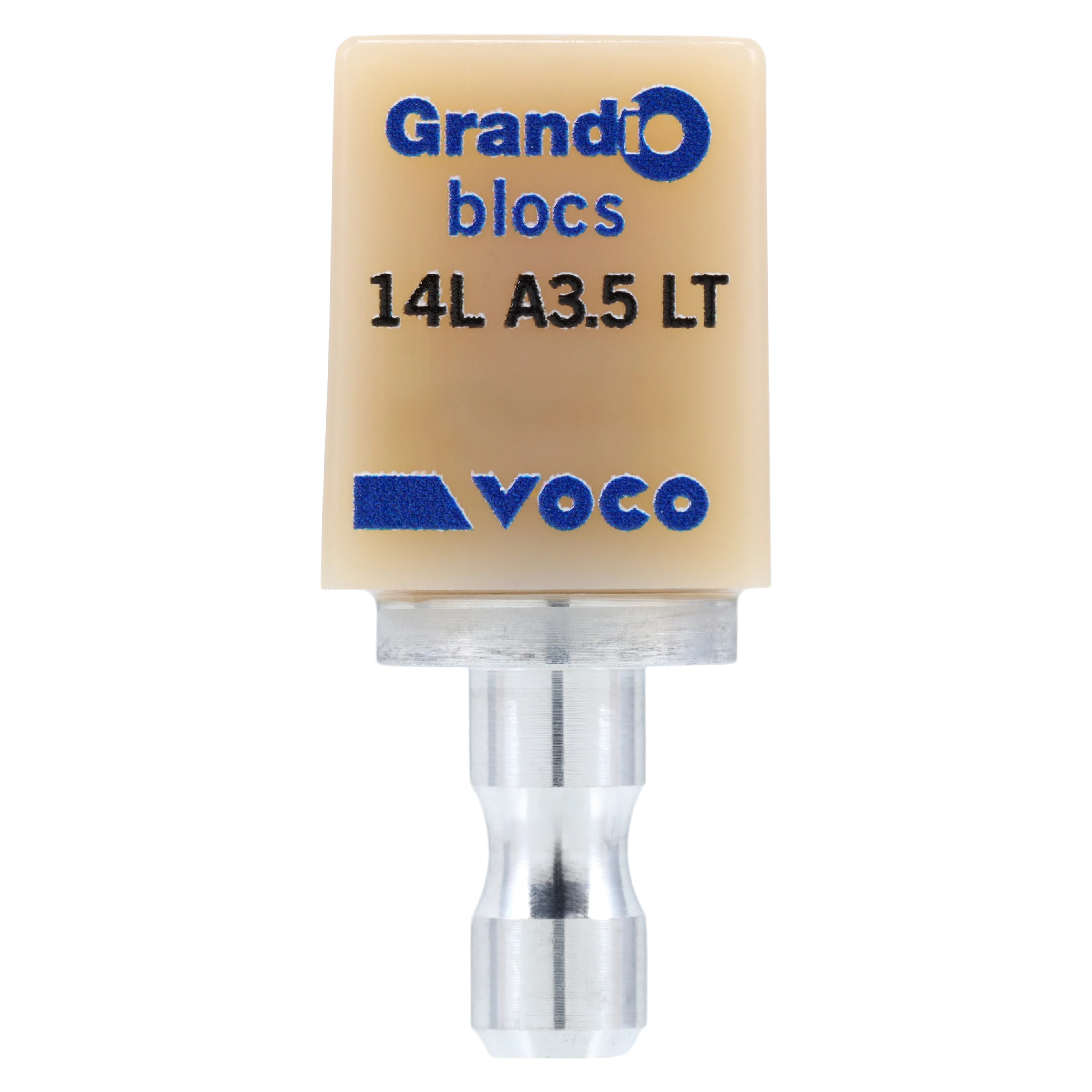 Grandio Blocs CAD/CAM Resin Nano-Ceramic Milling Blocks, A3.5, Low Translucency, Size 14L, 14.9 x 14.9 x 18 mm, 5/Pk - Grandio Blocs CAD/CAM - A3.5, Low Translucency, Size 14L, 5/Pk - Image 1