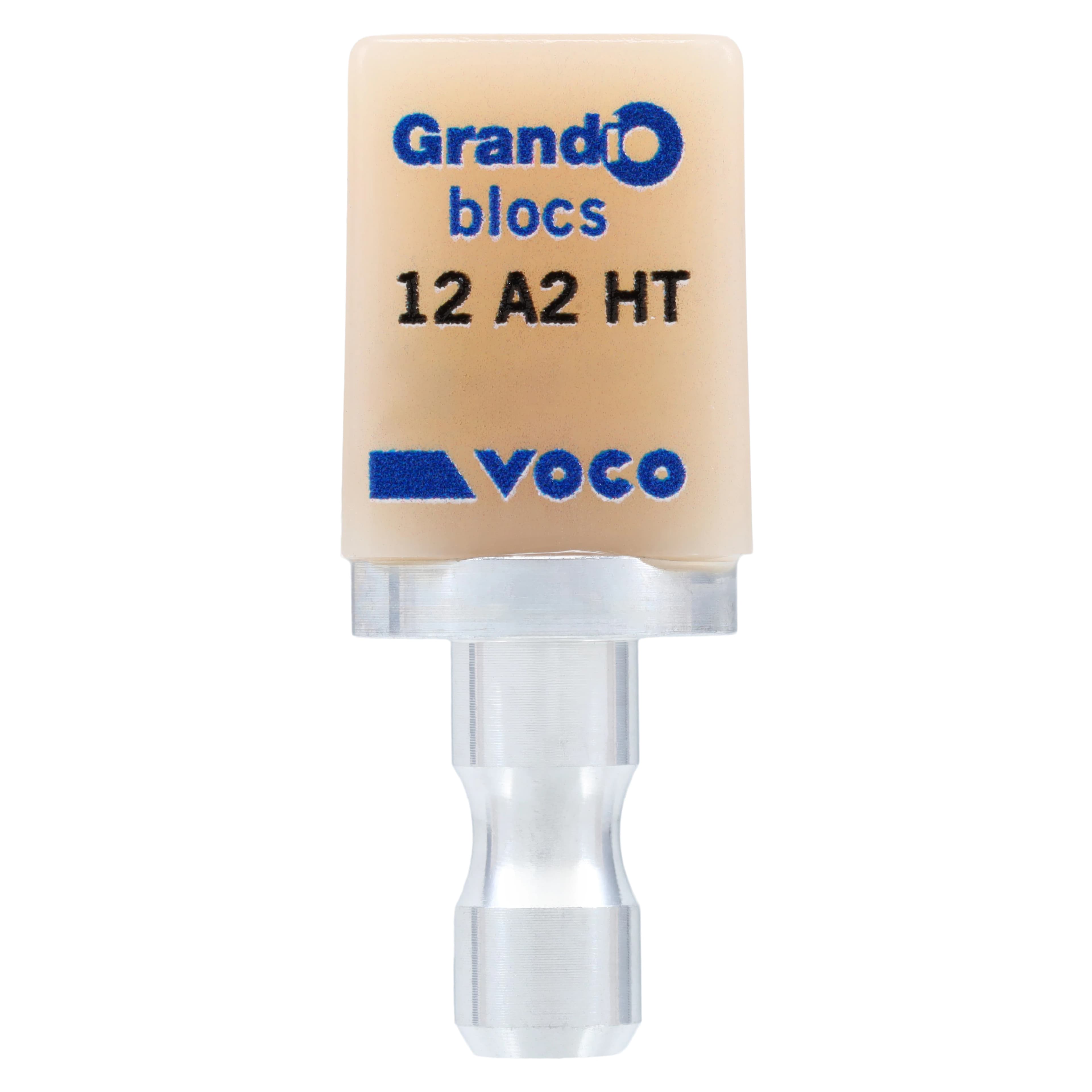 Grandio Blocs Universal Nano-Ceramic Hybrid CAD/CAM Blocks, High Translucency, Size 12, Shade A2, Pack of 5 - Grandio® Blocs Universal Nano-Ceramic Hybrid CAD/CAM Blocks HT Size 12 A2 Pkg/5 - Image 1
