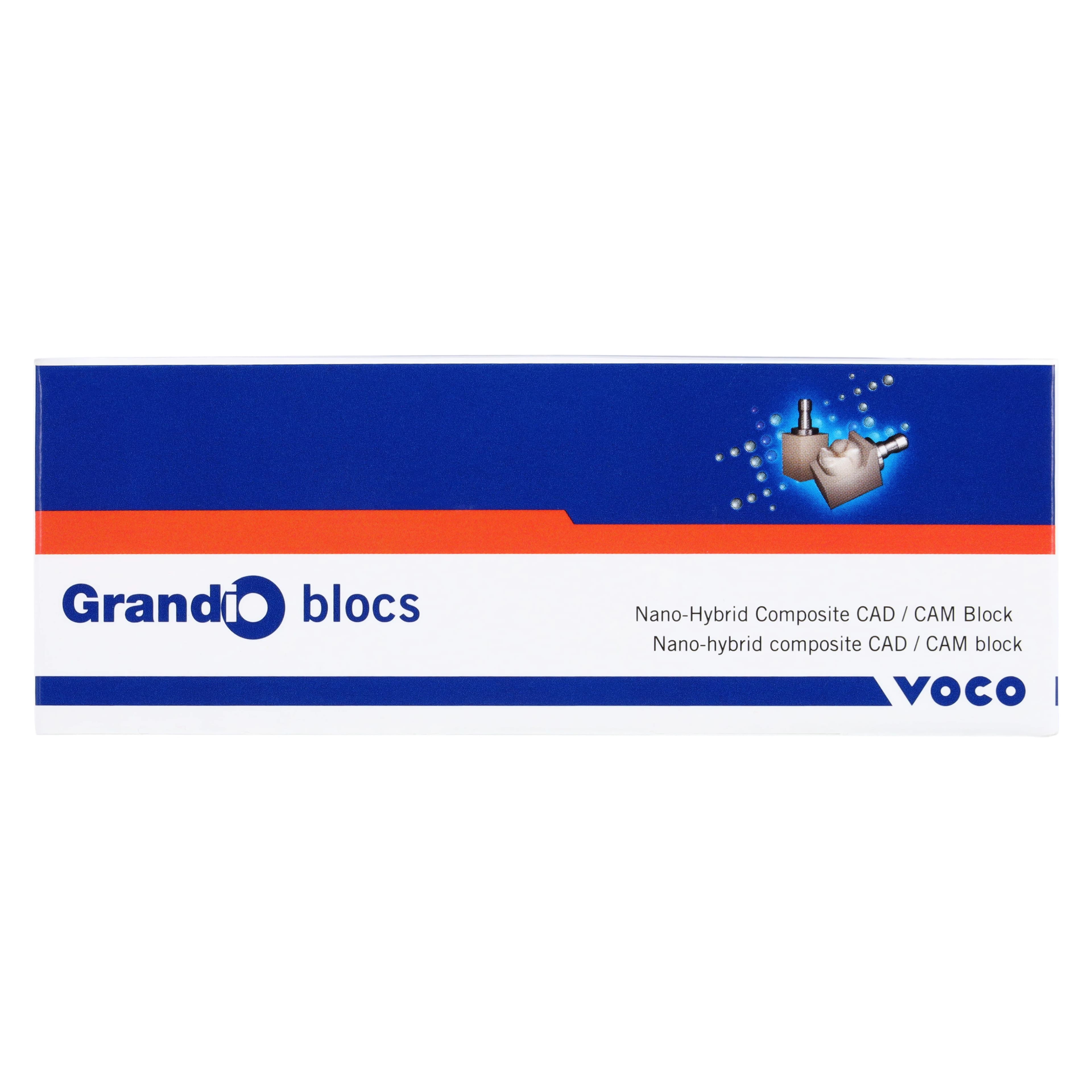 Grandio Blocs Universal Nano-Ceramic Hybrid CAD/CAM Milling Blocks, Low Translucency, Shade A2, Size 12 (10.5 x 12.5 x 16 mm), 5/Pack thumbnail 2
