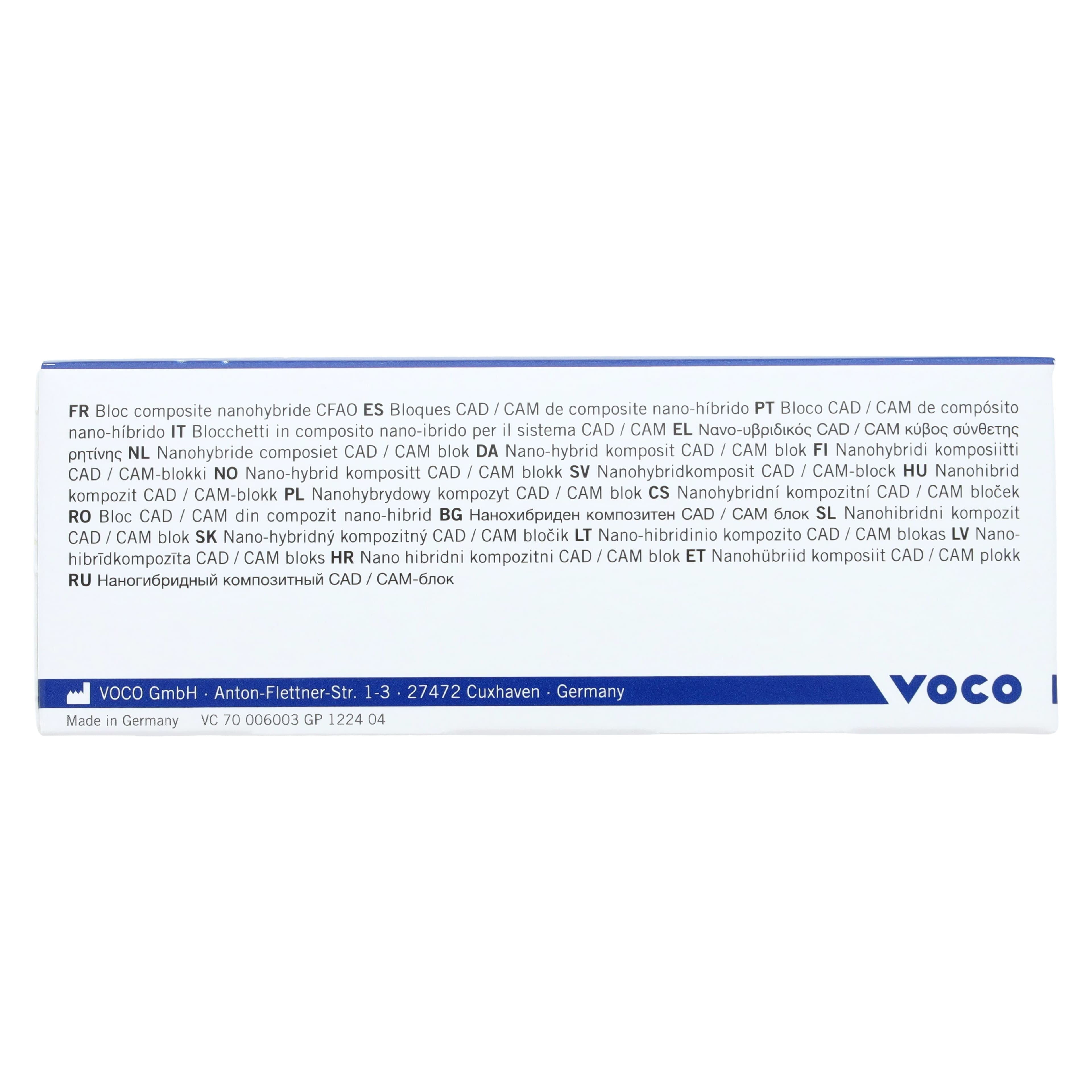 Grandio Blocs Universal Nano-Ceramic Hybrid CAD/CAM Milling Blocks, Low Translucency, Shade A2, Size 12 (10.5 x 12.5 x 16 mm), 5/Pack thumbnail 3