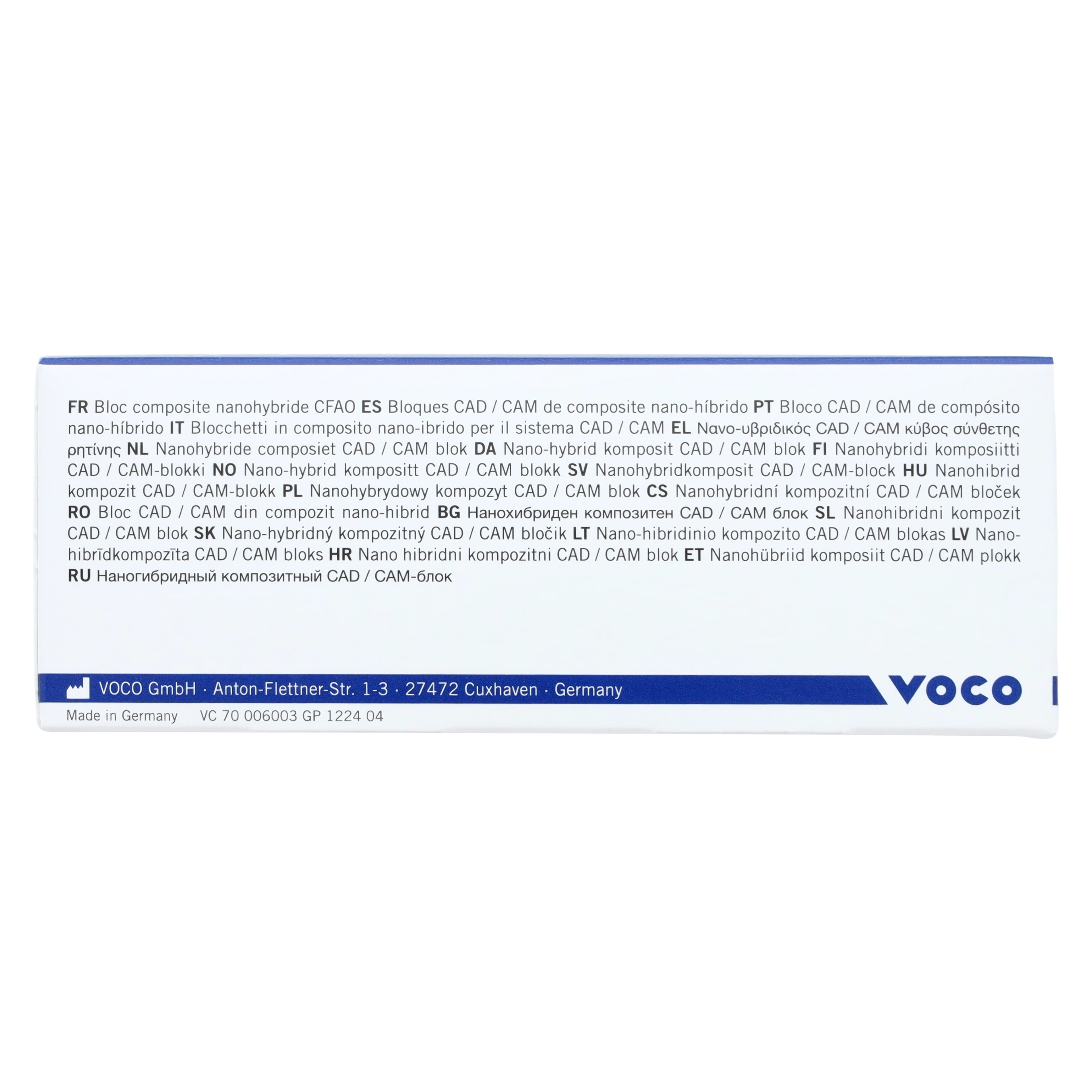 Grandio Blocs Universal Nano-Ceramic Hybrid CAD/CAM Milling Blocks, Low Translucency, Size 12, Shade A3, 5/Pkg thumbnail 3