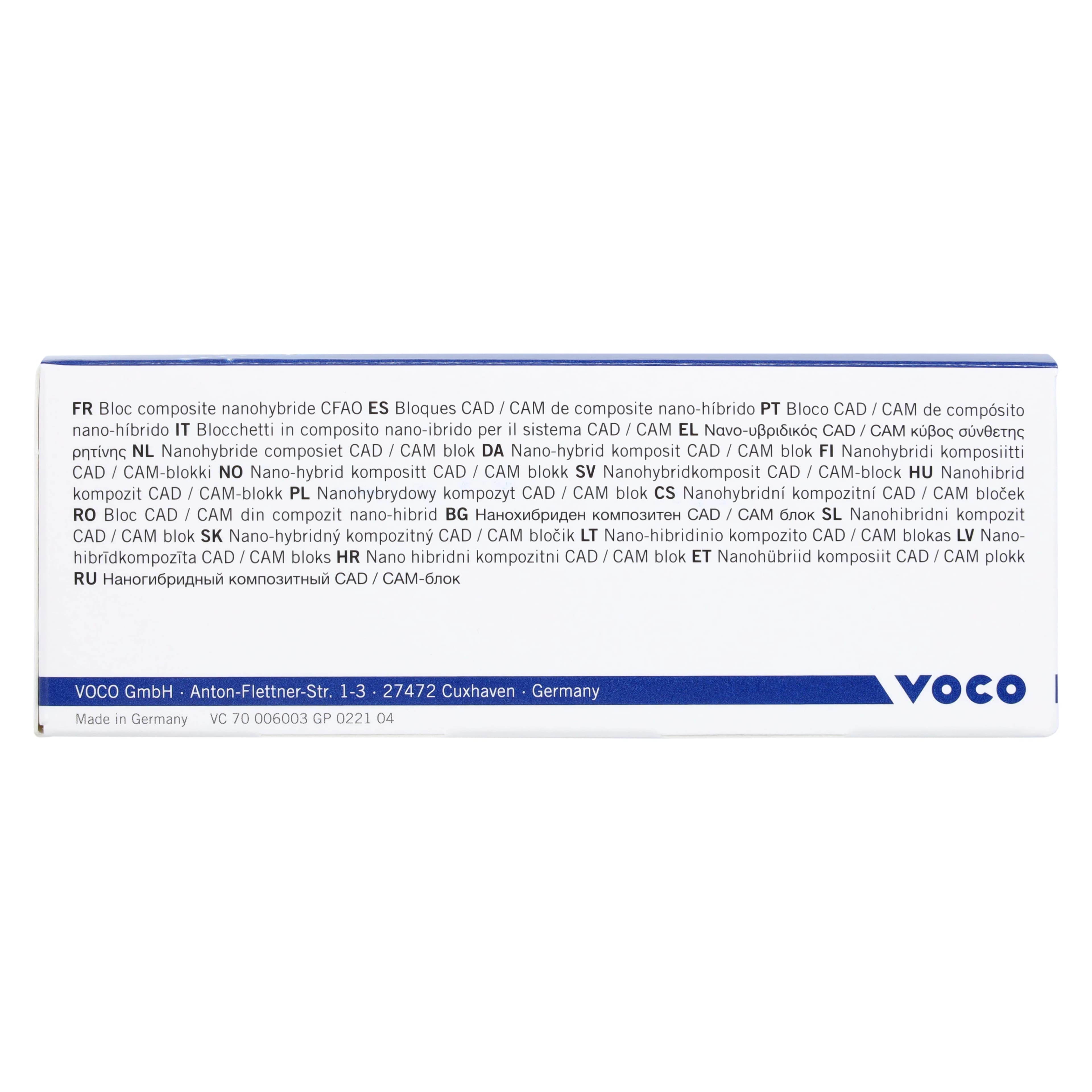 Grandio Blocs Universal Nano-Ceramic Hybrid CAD/CAM Milling Blocks, High Translucency, Size 12, Shade A3.5, 5/Pkg thumbnail 4