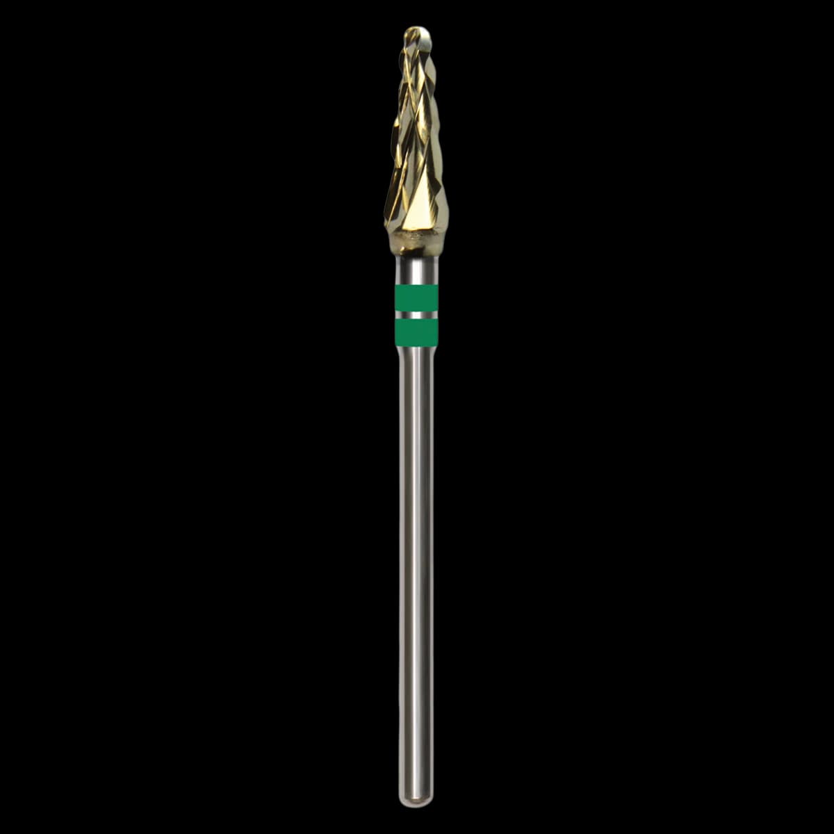 Great White Lab Series Carbide Burs, GE Series, ISO 200, Cross Cut, #200, Head Diameter 045, HP Shank, Green/Green Band, GW79-045 - Great White&reg; Lab Series Carbide Burs - GE Series GW79-045 (ISO 200) - Image 1