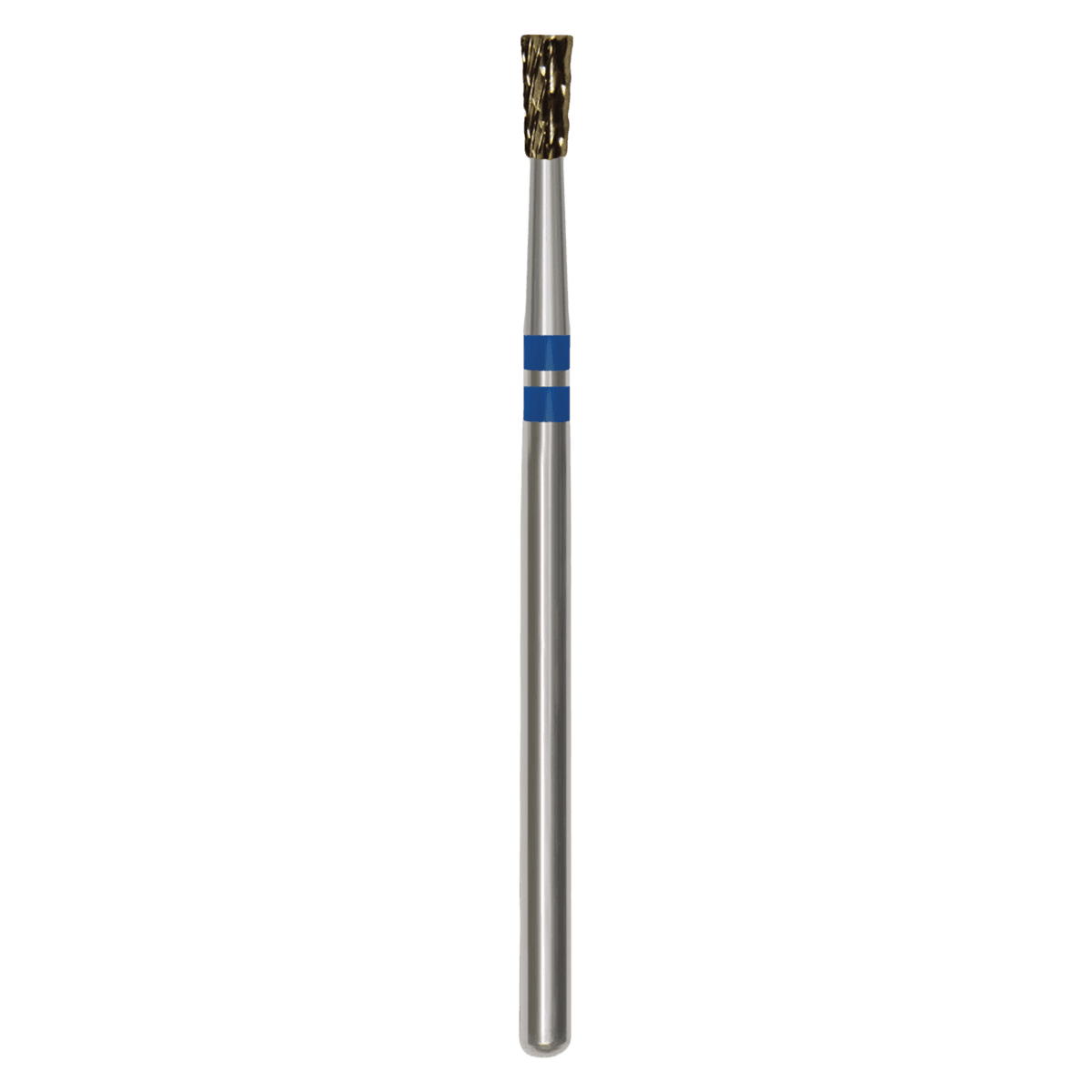 Great White Lab Series Carbide Bur, E Series, ISO 225, Inverted Cone, Cross Cut, HP Shank, 2.3mm Head Diameter, 5.5mm Head Length, Blue/Blue Band, GW137-023E-4 - Great White&reg; Lab Series Carbide Burs - E Series GW137-023 (ISO 225) - Image 1
