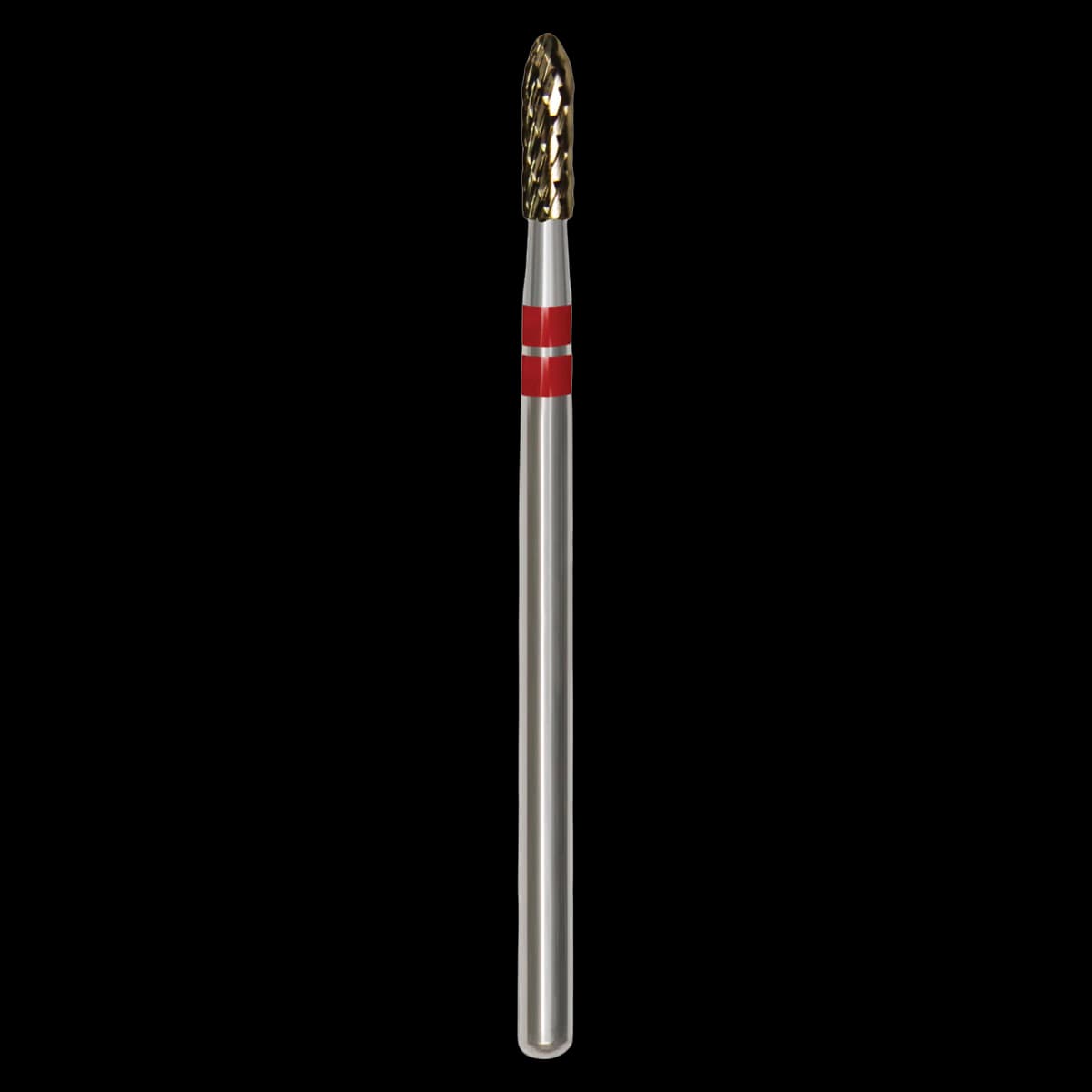 Great White Lab Series Carbide Bur, EF Series, ISO 289, Cross Cut, Head Diameter 023, HP Shank, Red/Red Band, GW139-023 - Great White&reg; Lab Series Carbide Burs - EF Series GW139-023 (ISO 289) - Image 1