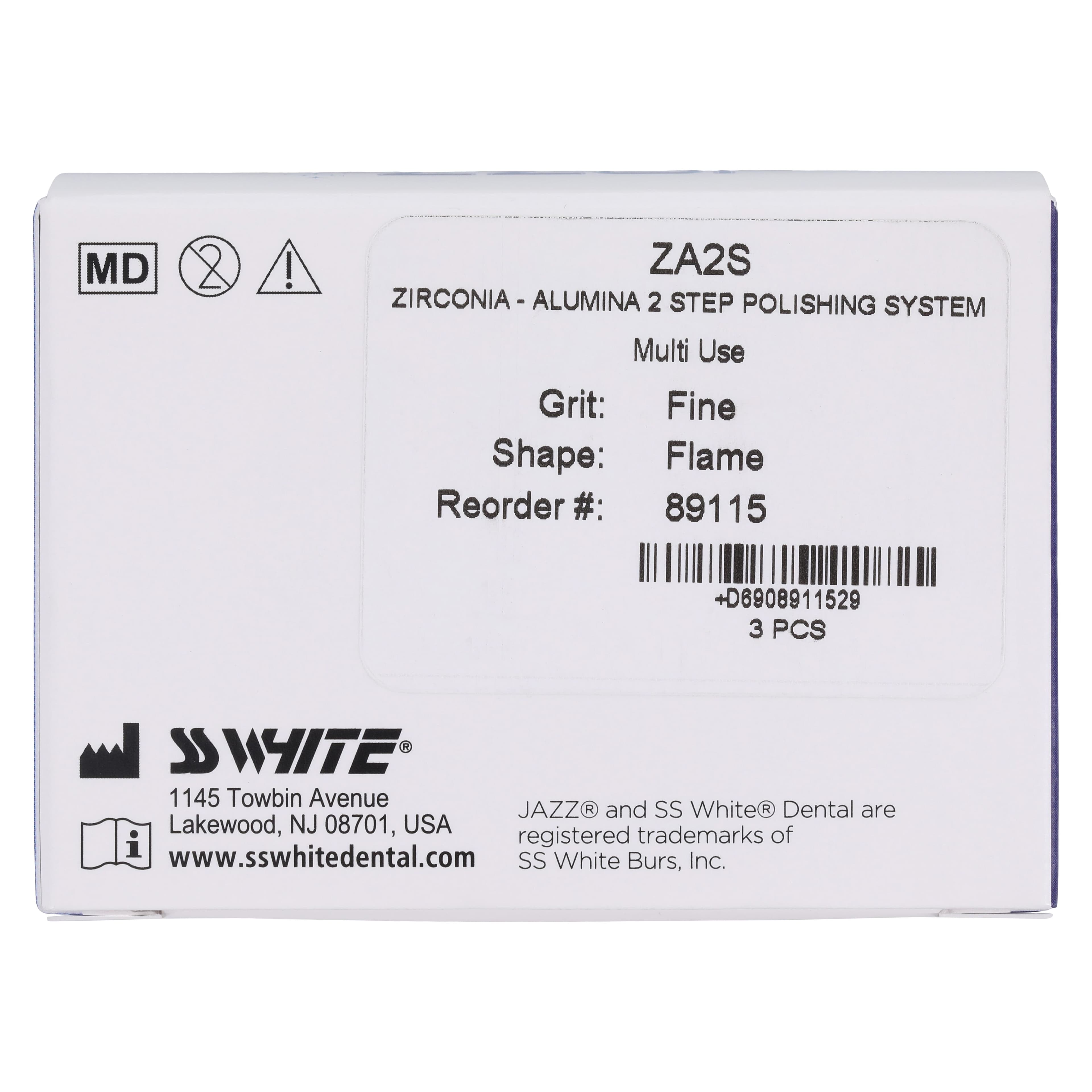 Jazz ZA2S Zirconia-Alumina 2-Step Universal Polishing System, Fine, FG, Flame, 3/Pkg, 89115 thumbnail 5
