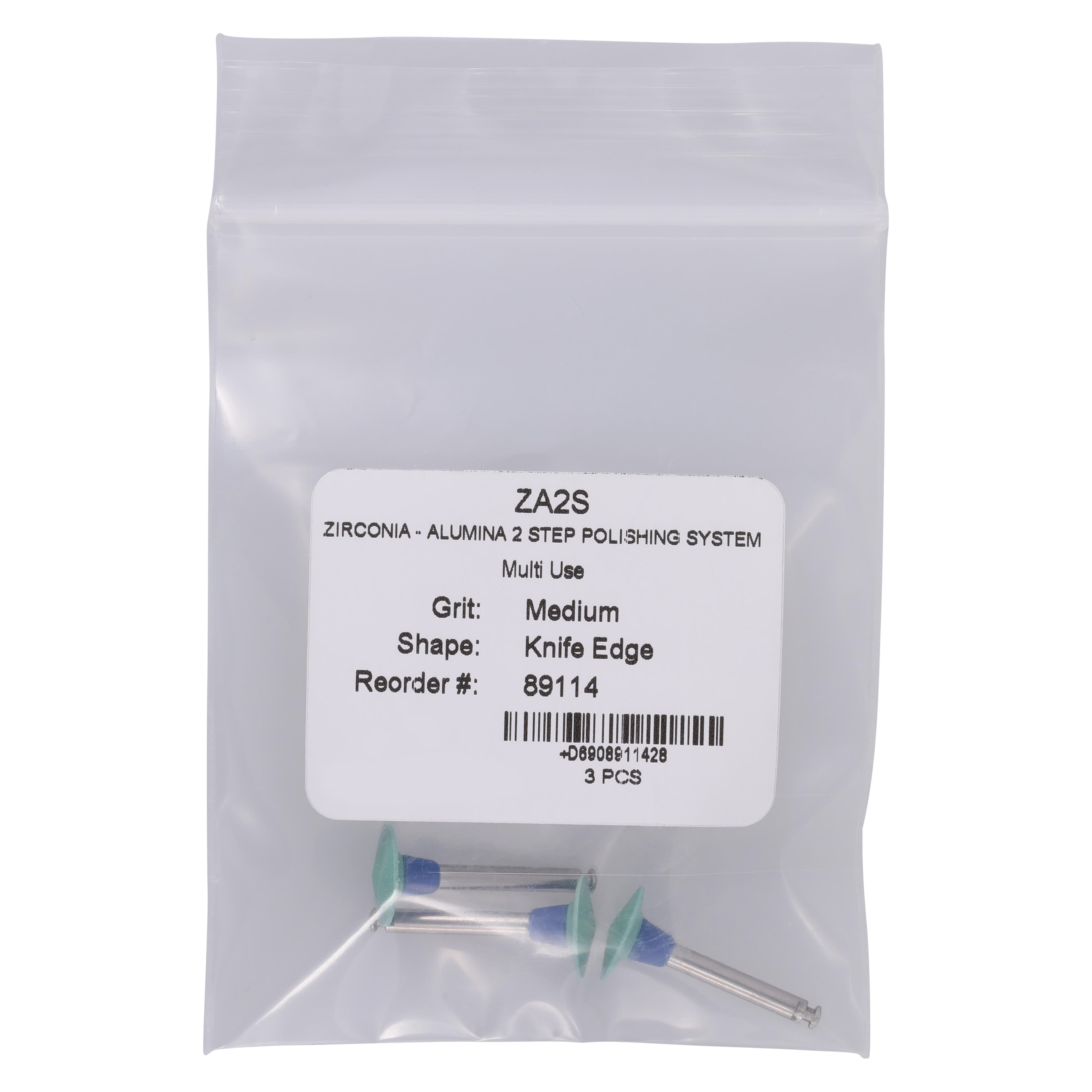 Jazz ZA2S Zirconia-Alumina 2-Step Universal Polishing System, Medium Grit, RA (Right Angle), Knife Edge, 3/Pkg, 89114 thumbnail 4