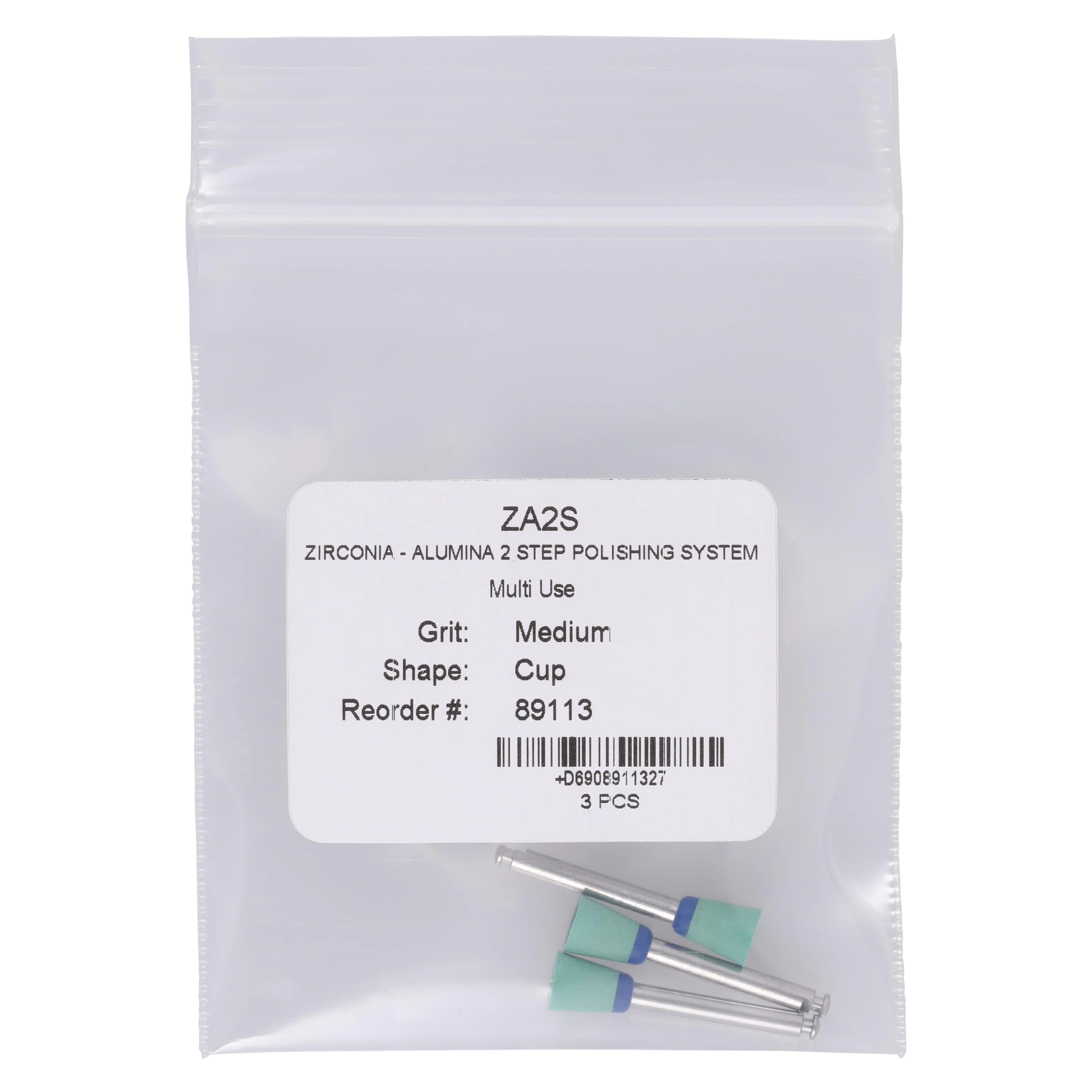 Jazz ZA2S Zirconia-Alumina 2-Step Universal Polishing System, Medium Grit, RA (Right Angle) Cup, 3/Pkg, 89113 thumbnail 4