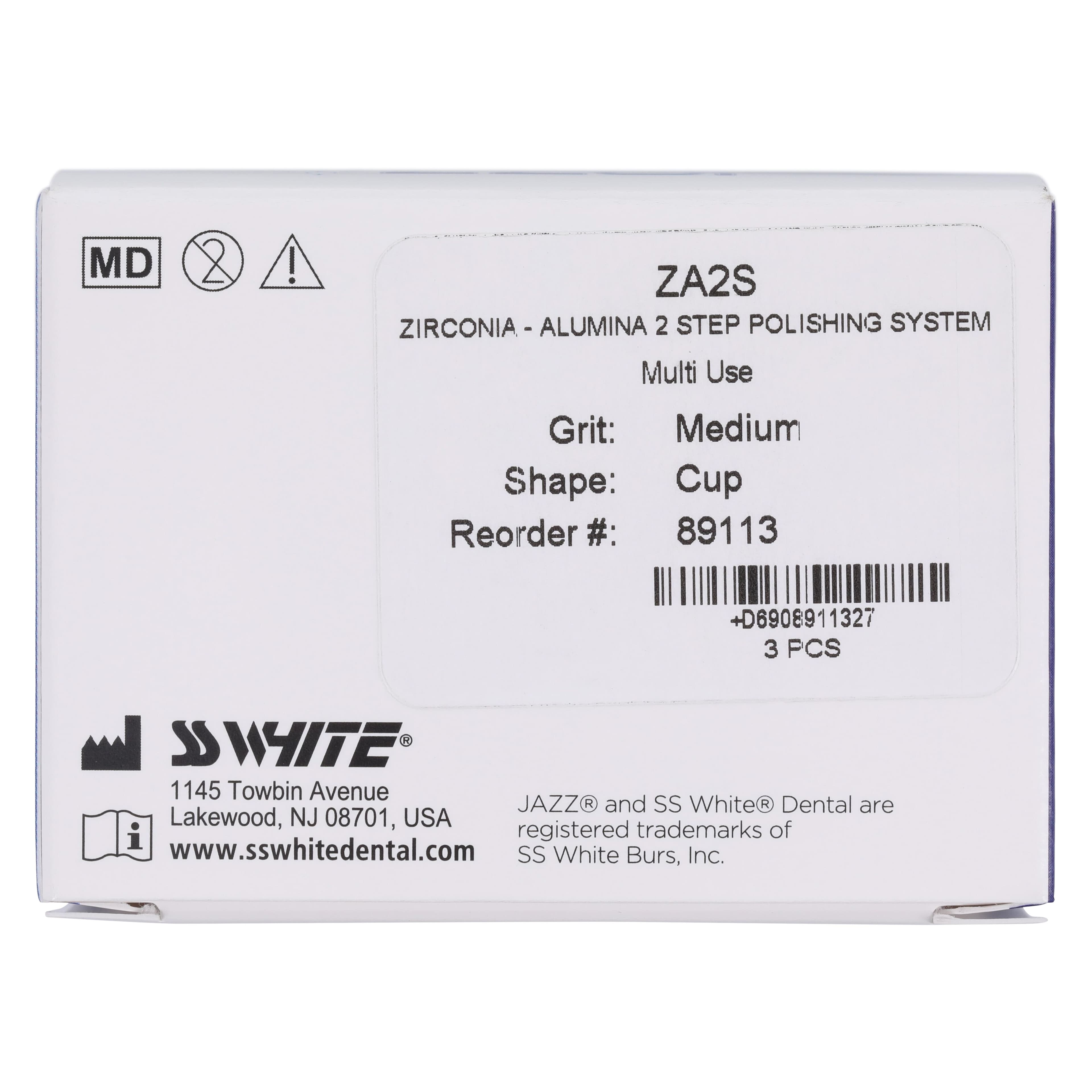 Jazz ZA2S Zirconia-Alumina 2-Step Universal Polishing System, Medium Grit, RA (Right Angle) Cup, 3/Pkg, 89113 thumbnail 5