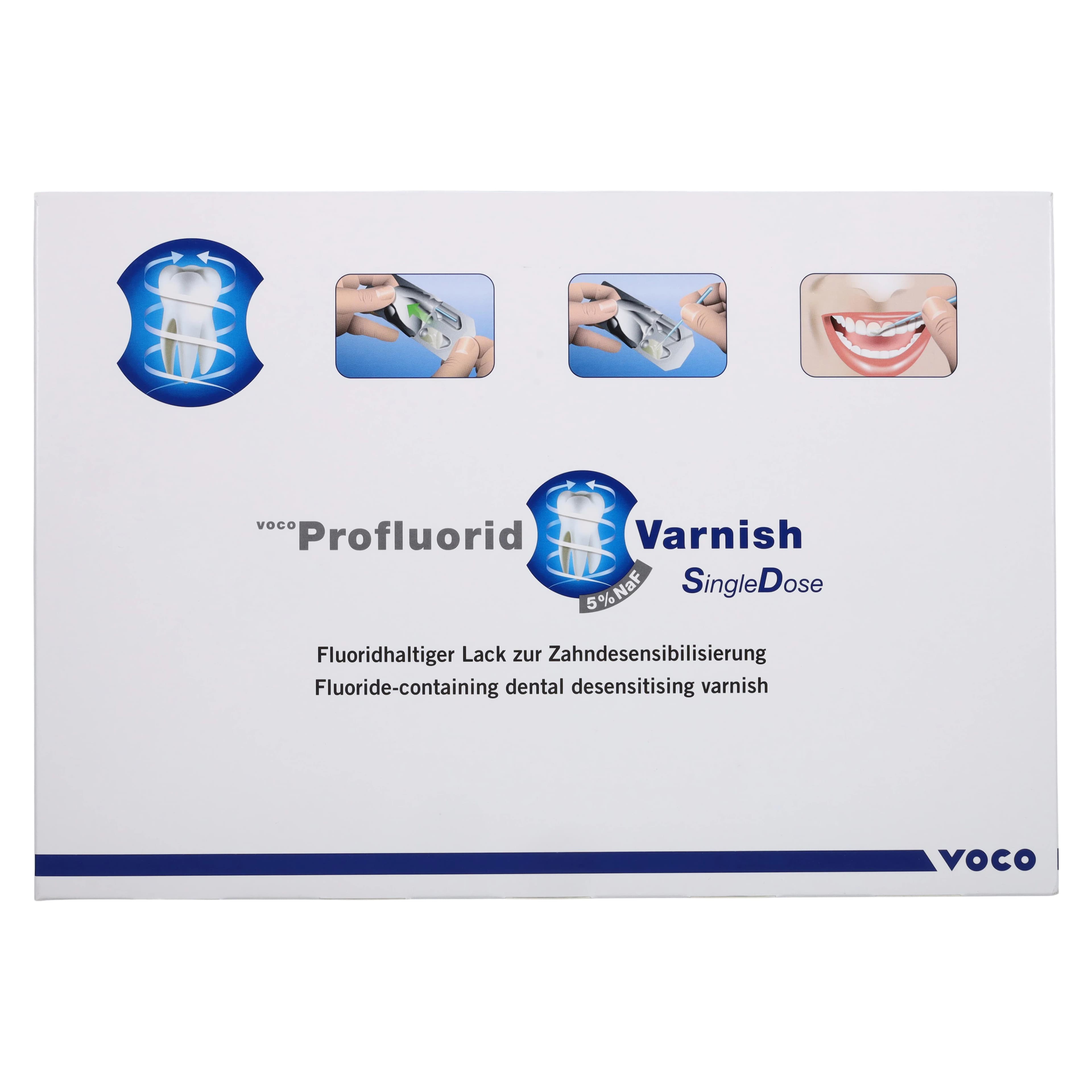 VOCO Profluorid 5% Sodium Fluoride Varnish, Single Dose, 0.4 mL, Cola-Lime, 200/Pk thumbnail 4