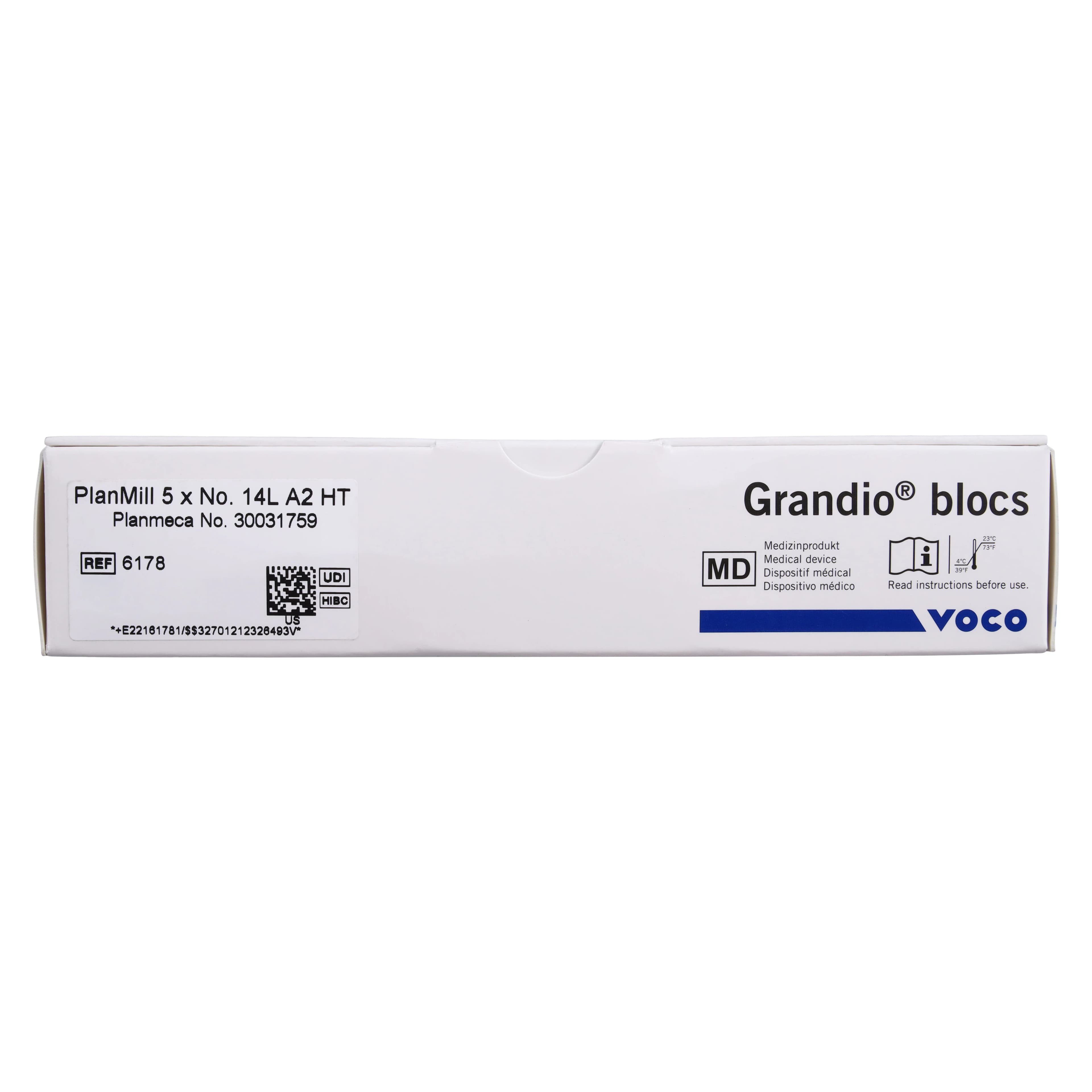 Grandio Blocs PlanMill Nano-Ceramic Hybrid CAD/CAM Block, HT (High Translucency), Size 14L, Shade A2, Pack of 5 thumbnail 3